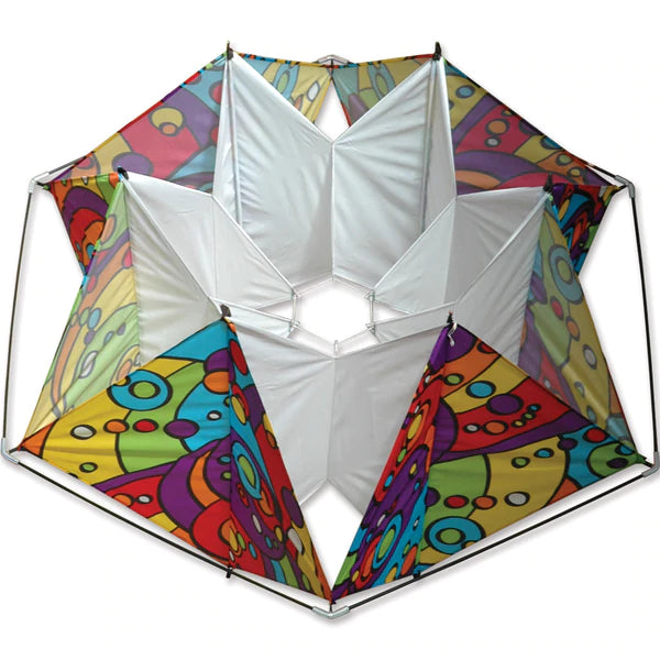 Clarke's Crystal Box Kite - Rainbow Orbit Colorful Flying Kite for Outdoor Activities, Beach, Park & Family Fun