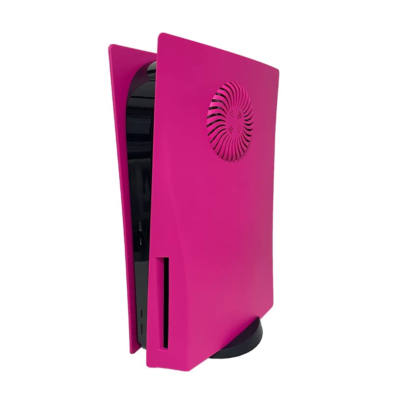 PS5 Replacement Side Plate Cover Case - Cooling Version with Turbo Vents for Playstation 5 Disc Edition | Shockproof ABS Faceplate with Anti-Scratch Protection in Nova Pink | Perfect for Gaming Setups & Console Protection