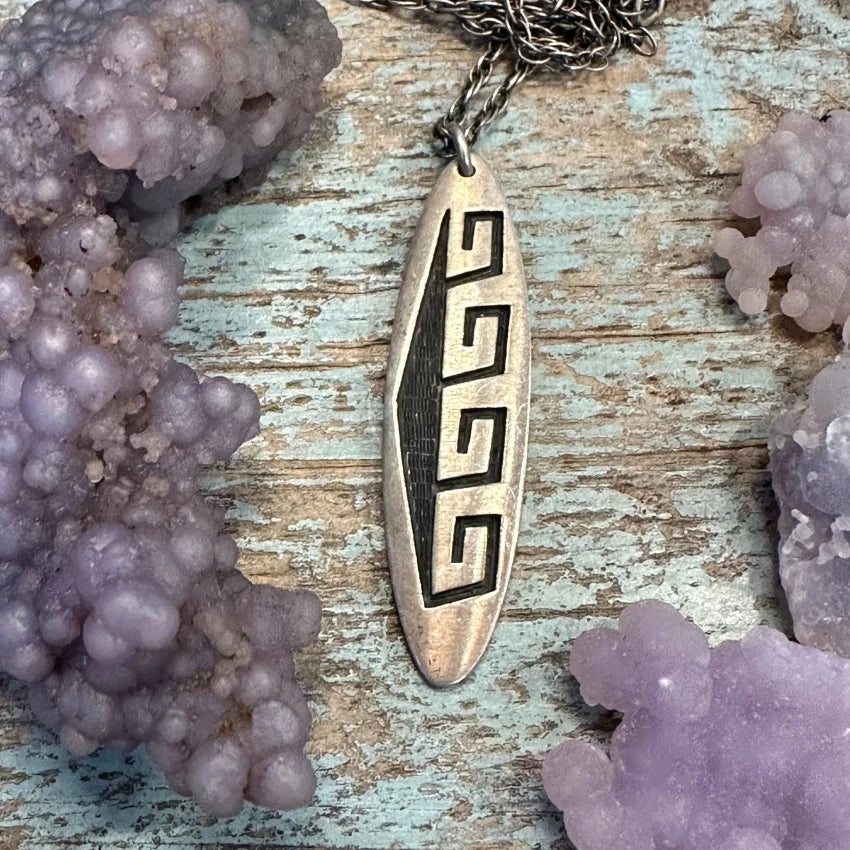 Vintage Hopi Sterling Silver Pendant Necklace - Handmade Native American Jewelry for Women - Perfect for Boho Style, Gift Giving & Special Occasions