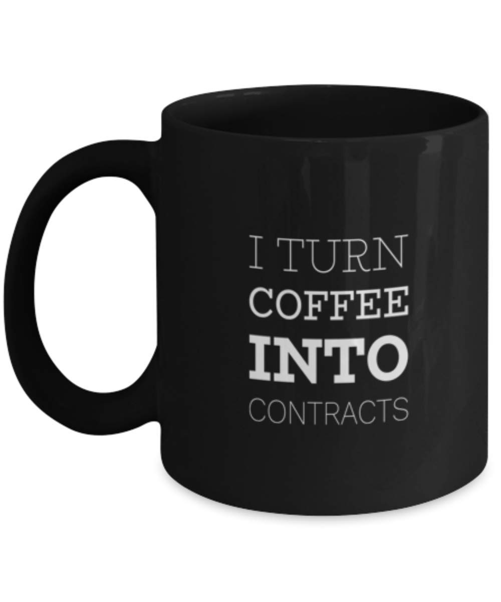 Funny Lawyer Coffee Mug - 'I Turn Coffee Into Contracts' - Great Gift for Attorneys & Legal Professionals - Perfect for Office, Courtroom & Law Firm Use