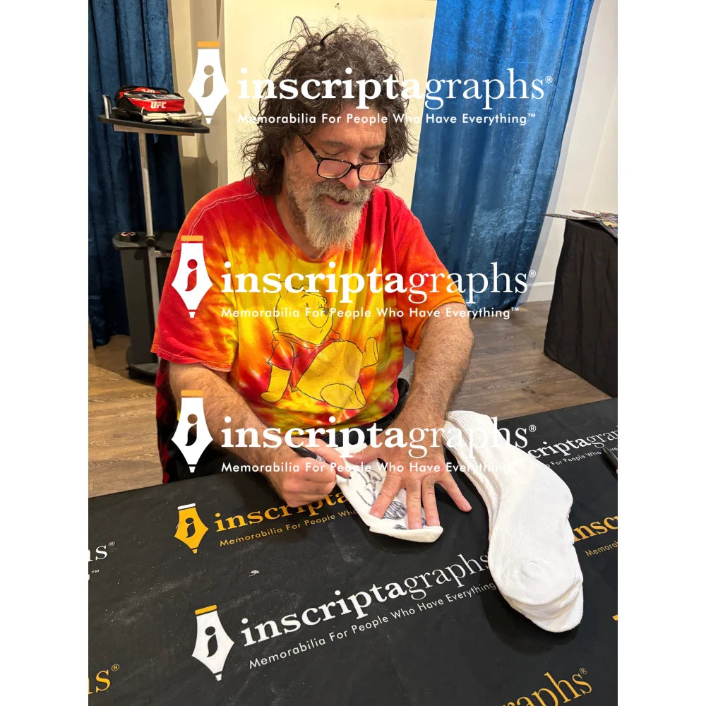 Authentic Mick Foley Signed Bloody Mr. Socko Drawing - JSA Certified WWE WWF Memorabilia - Perfect for Wrestling Fans & Collectors Display