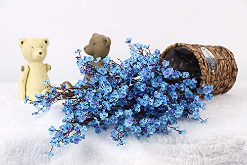 Multicolor Dried Sakura & Gypsophila Artificial Flowers - DIY Wedding Bouquet, Home Decor, Fake Floral Arrangements for Centerpieces, Tablescapes & Party Decorations (7 Colors)