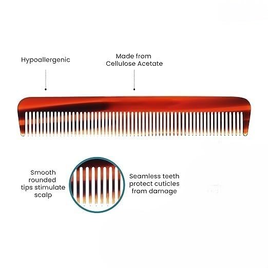Premium Fine Tooth Pocket Combs for Men & Women - Compact Travel Hair Comb Set (Pack of 3) - Perfect for Styling, Detangling & On-the-Go Grooming