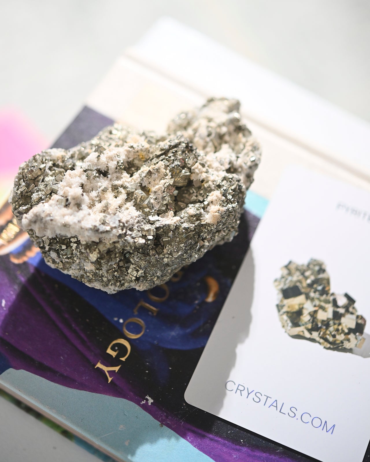 Natural Pyrite and Quartz Crystal Cluster - Healing Stones for Meditation, Reiki, and Home Decor | Spiritual Gifts & Energy Crystals for Yoga, Feng Shui, and Office Desk Display