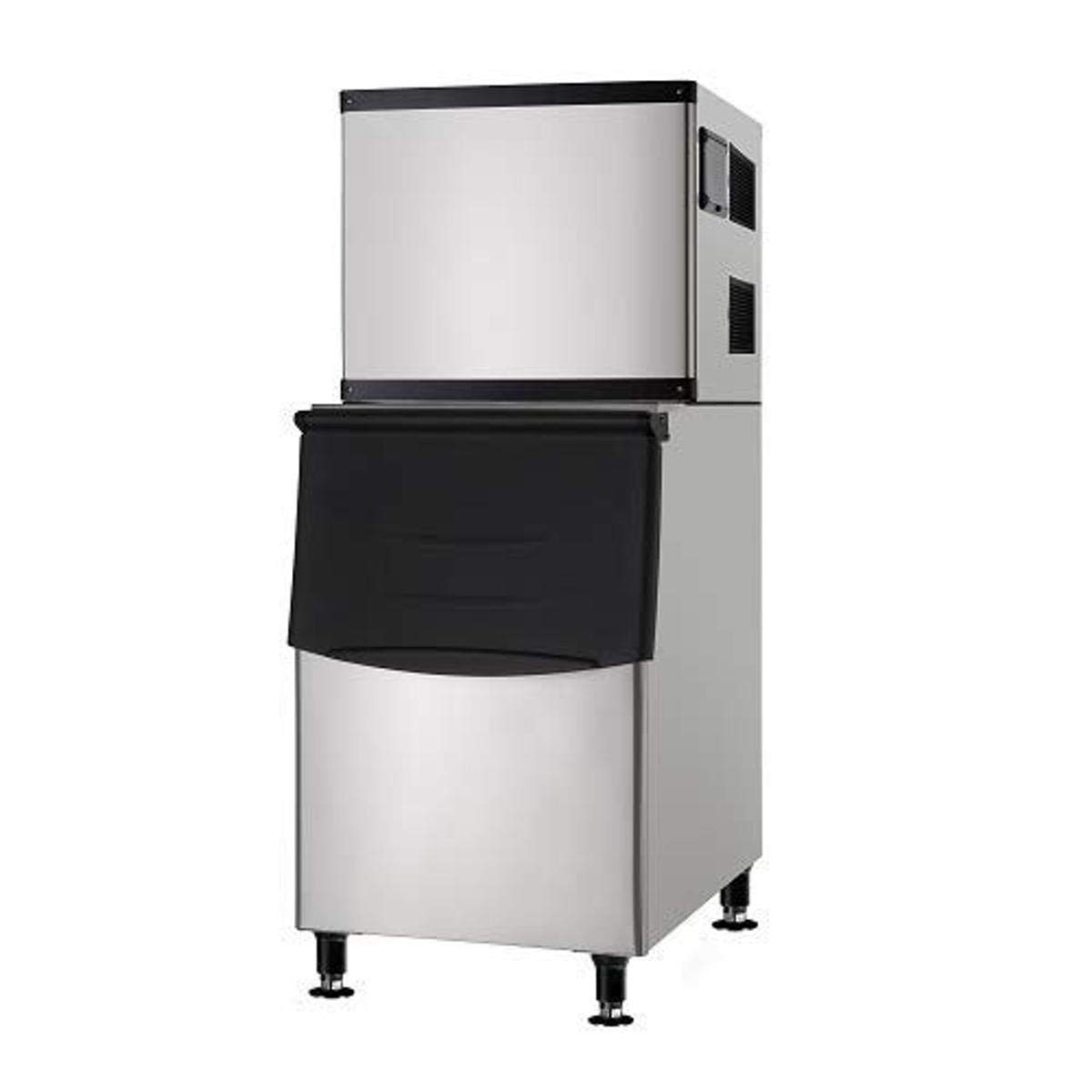 Adcraft LIIM-500 Commercial Ice Maker Machine - 500 lbs/Day Stainless Steel Lunar Ice Maker with Bin - 110V for Restaurants, Bars & Catering Events
