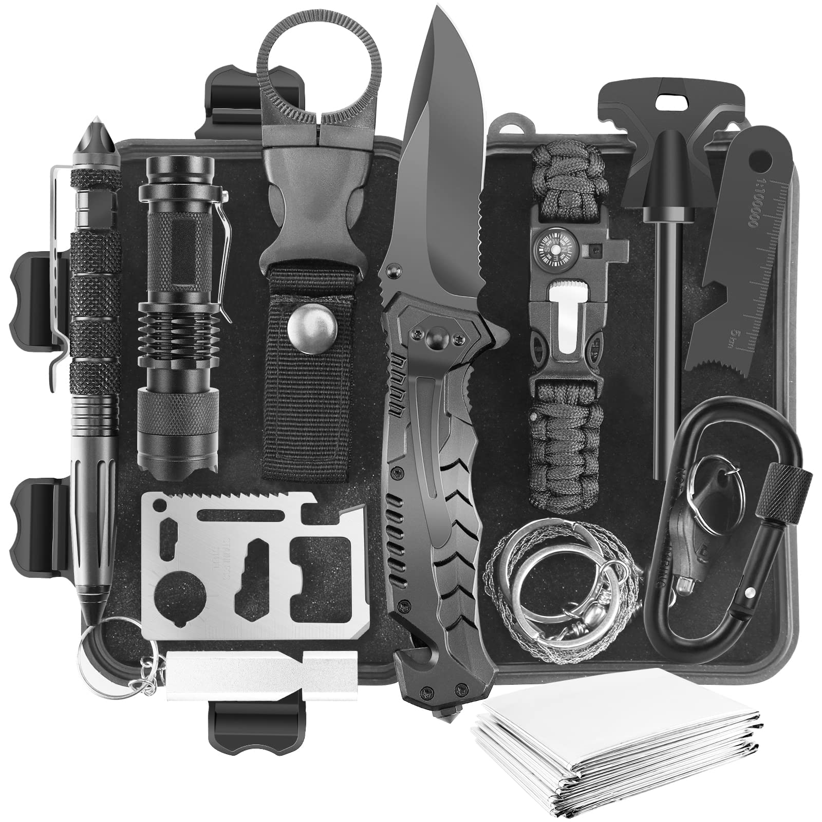 Best Survival Gear Kit for Outdoor Adventures - Fire Starter, Whistle, Wood Cutter & Tactical Pen - Perfect for Camping, Hiking, Climbing & Emergency Preparedness | Ideal for Wilderness Trips, Road Trips & Outdoor Survival Situations