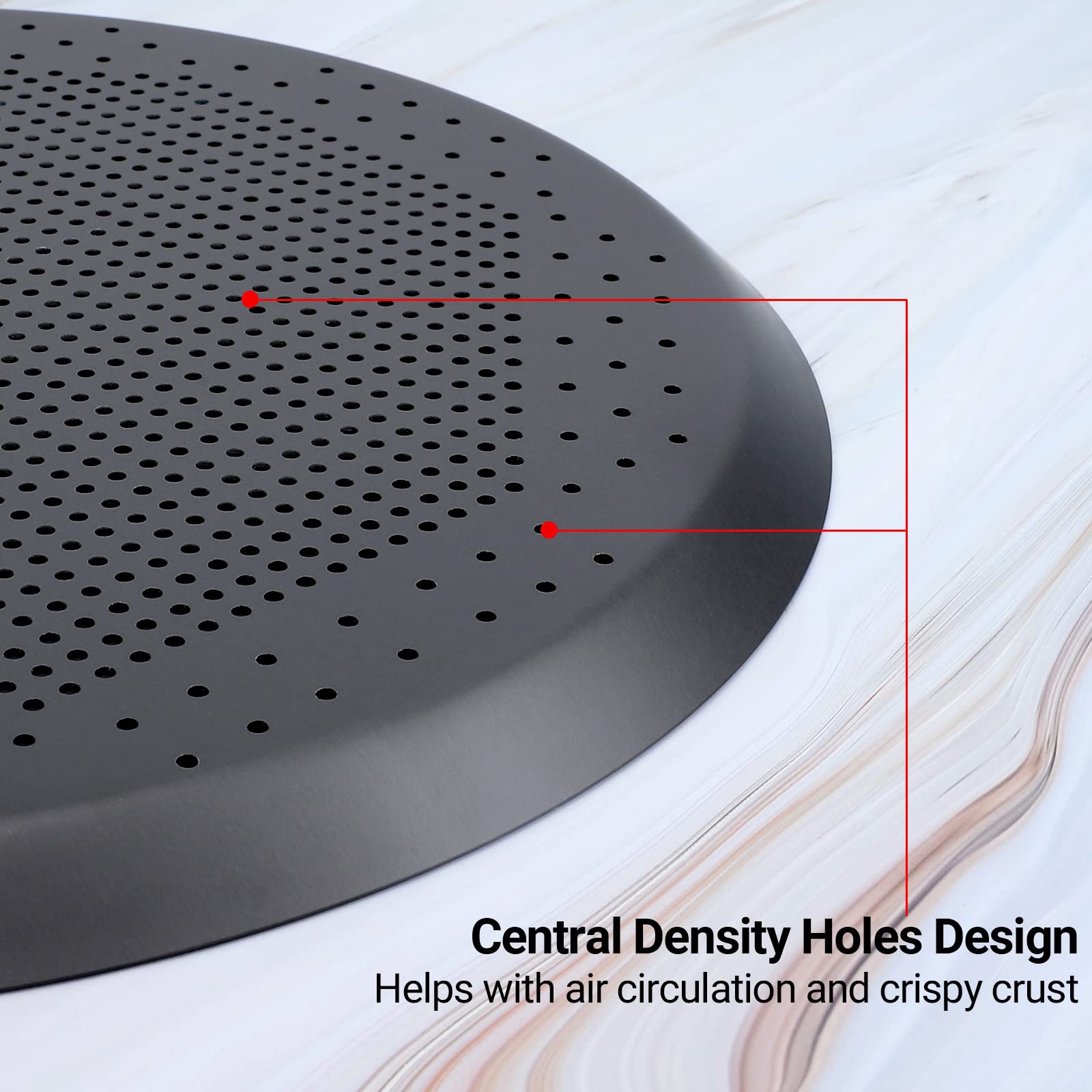 Beasea 14 Inch Perforated Pizza Pan - Heavy Duty Aluminum Alloy Round Pizza Crisper Baking Tray with Holes for Perfect Crust - Ideal for Home, Restaurant & Kitchen Use (Oven, Grill, BBQ)
