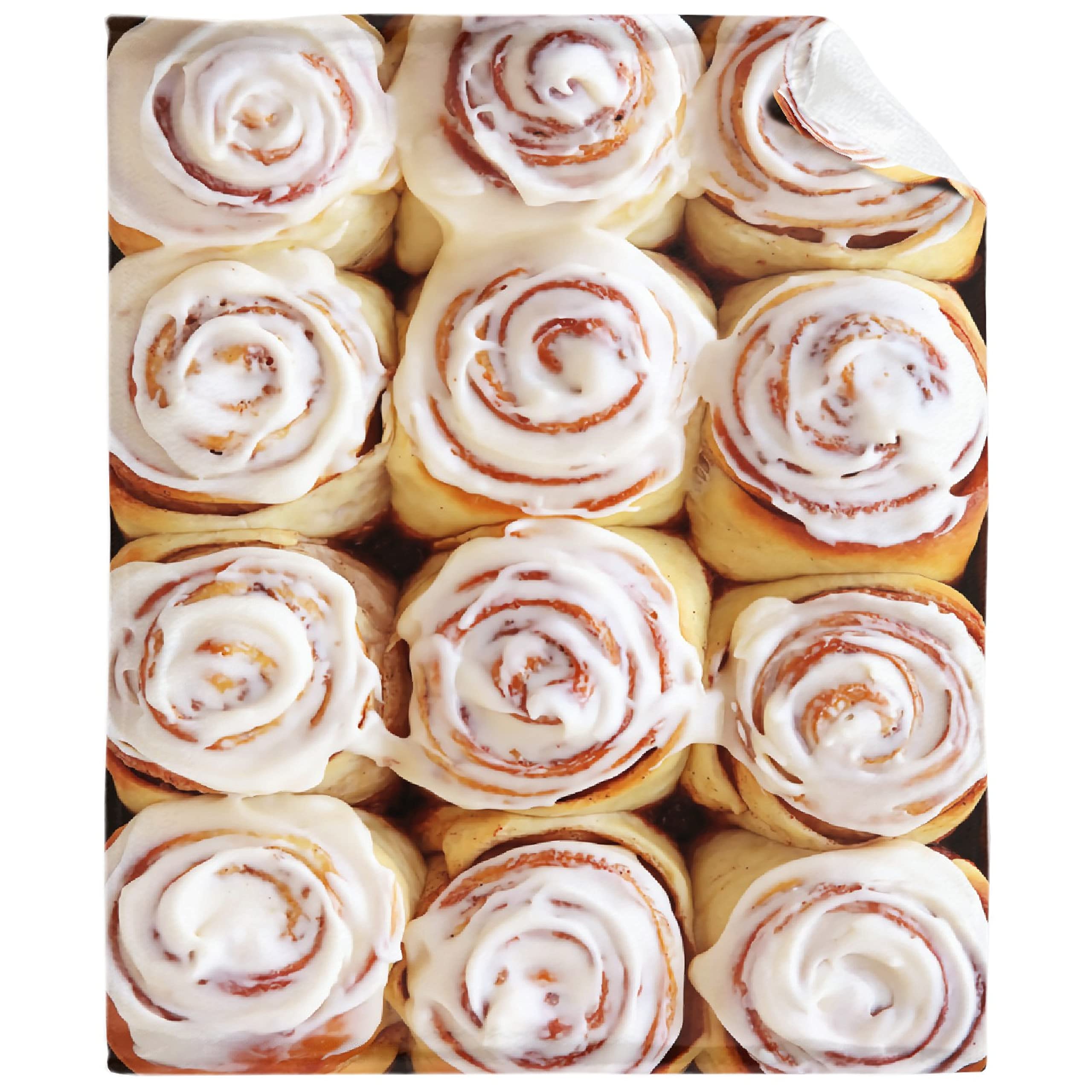 Soft Cinnamon Roll Fleece Blanket - Lightweight Flannel Throw for All Seasons, 120