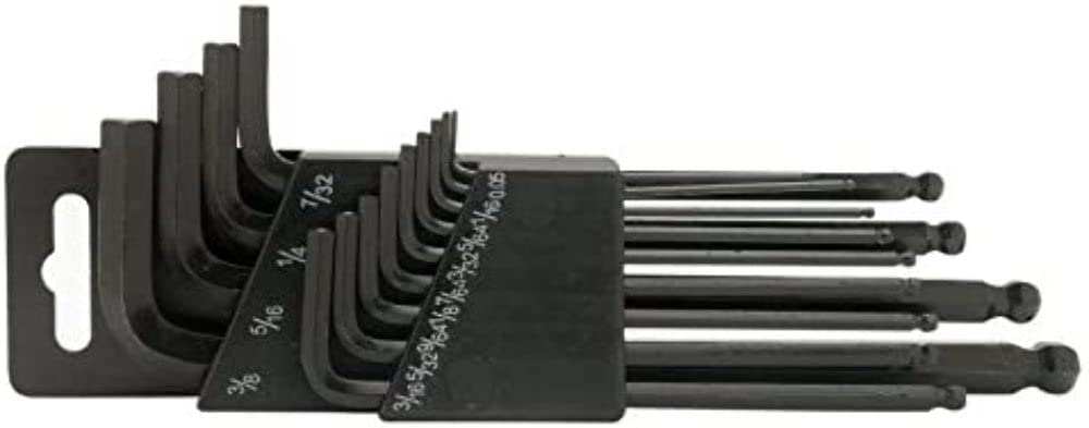 13-Piece Ball End Hex Key Set - SAE & Metric Allen Wrenches for Bikes, Furniture, and DIY Projects - Durable Steel Construction with Non-Slip Grip