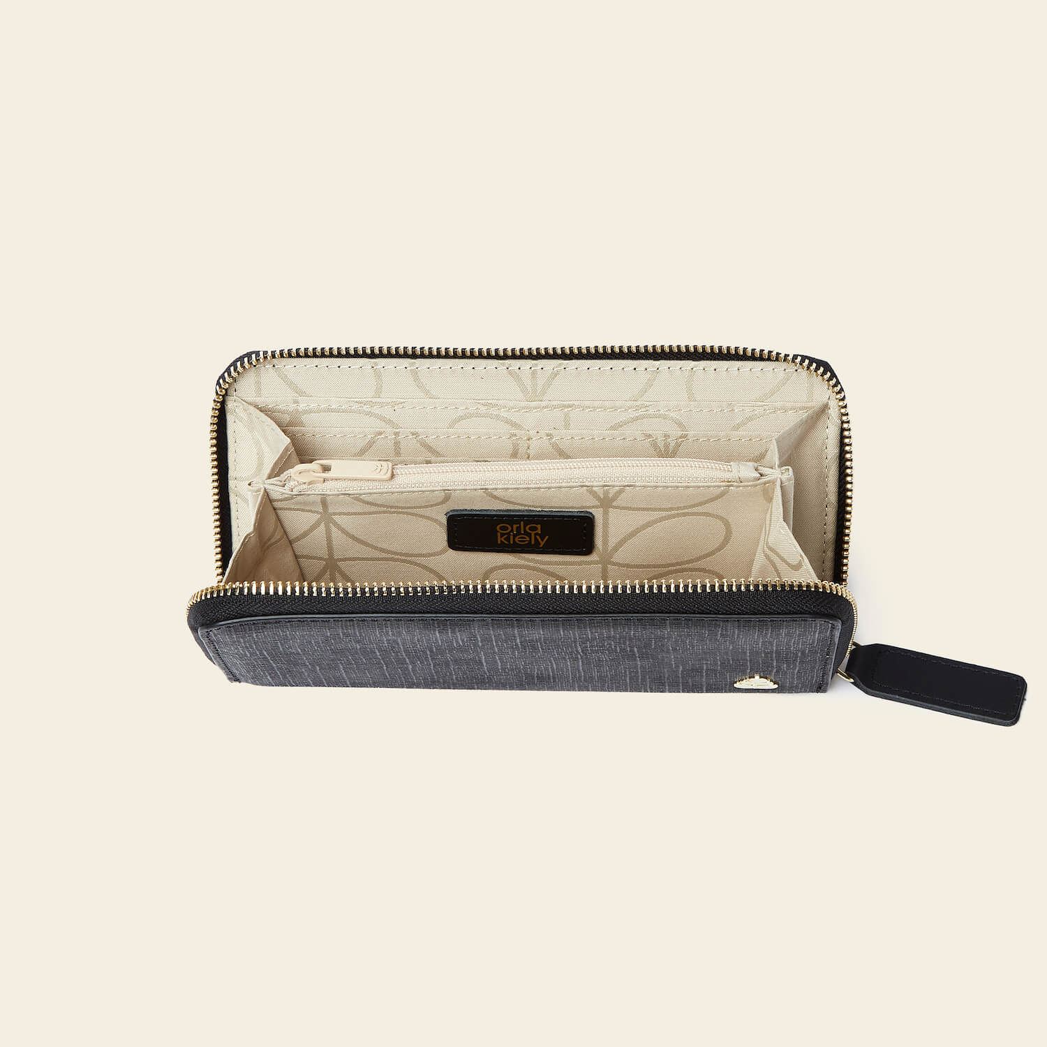 Forget Me Not Wallet - Floral Tile Design in Charcoal | Stylish and Compact Card Holder for Everyday Use