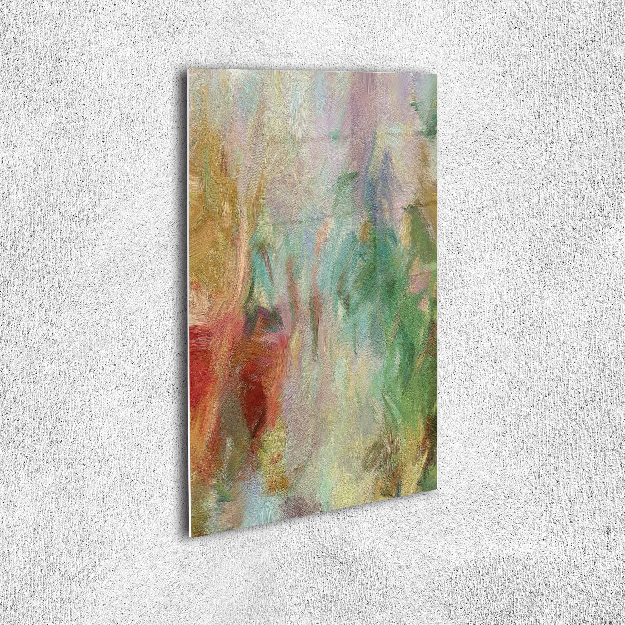Ambesonne Watercolor Acrylic Glass Wall Art - Modern Abstract Painting with Soft Brushstrokes in Pastel Tones, Contemporary Home Decor for Living Room, Bedroom & Dorm - 19