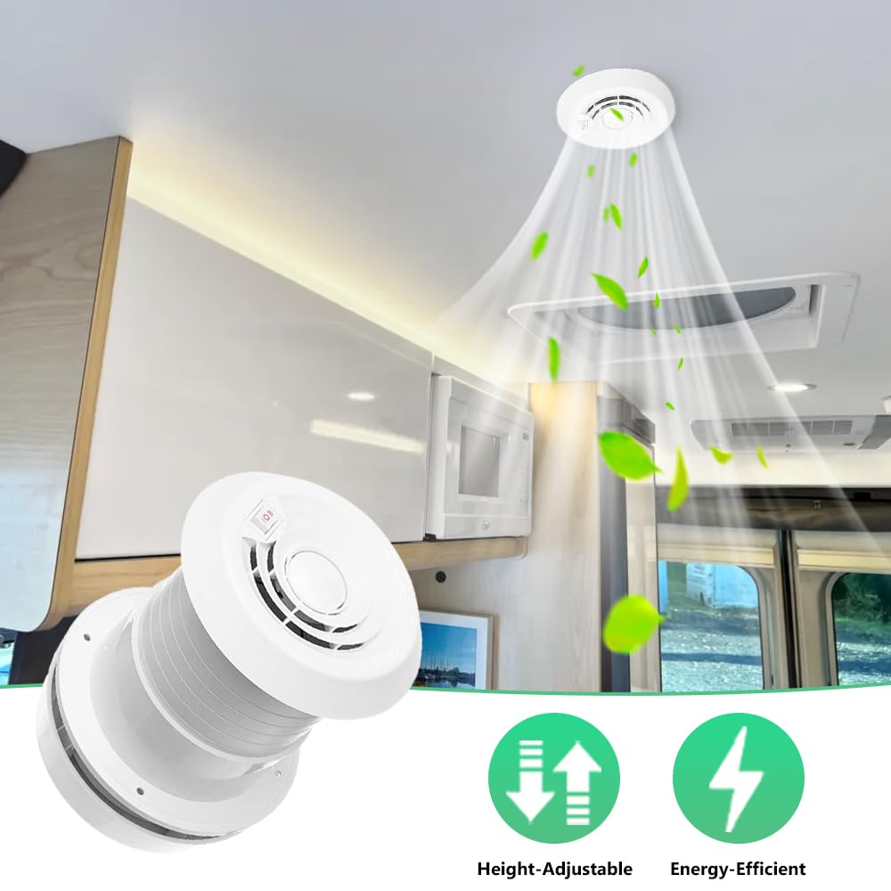 12V Silent Energy-Saving Exhaust Cooling Fan for Car, RV, Motorhome, Trailer & Caravan - Roof Vent Ventilation System with Noise Reduction (Fan Shell + Silent Fan) - Perfect for Travel, Camping & Home Use
