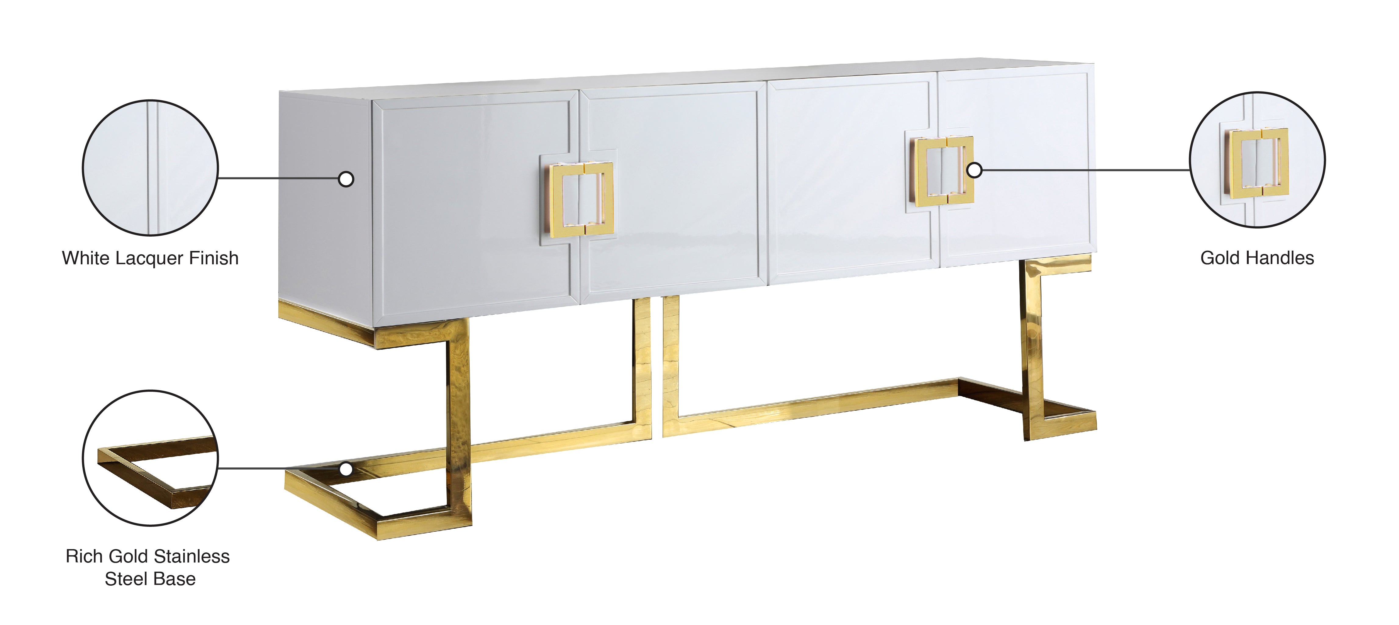 Modern Beth Sideboard Buffet Cabinet - Stylish Storage for Dining Room, Living Room & Entryway - Perfect for Organizing Dishes, Linens & Home Decor