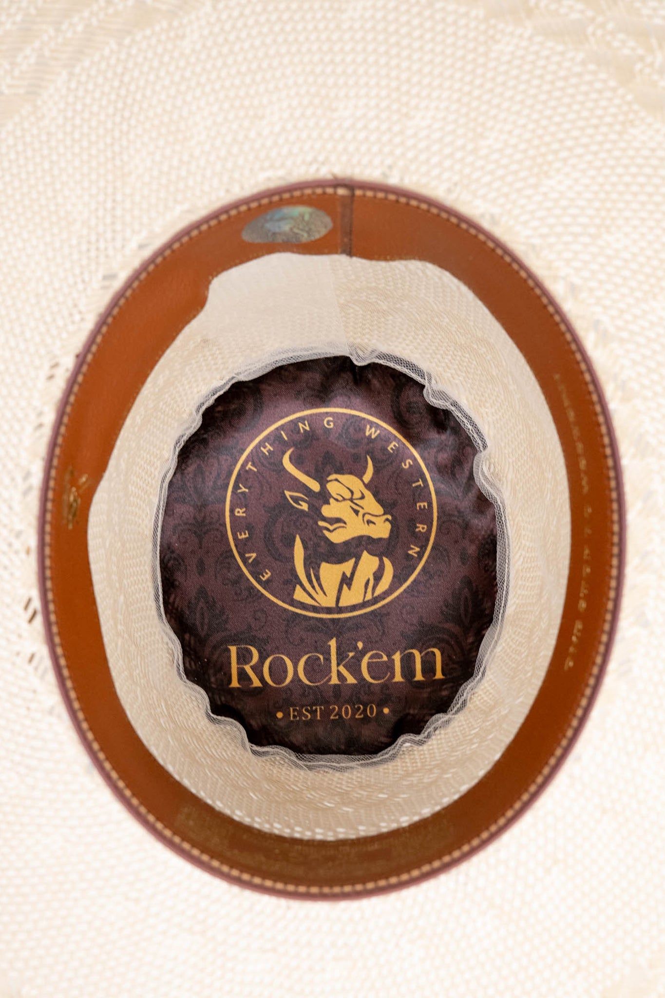 Rock'em 100X Saddle Ridge Open Crown Straw Cowboy Hat for Men - Western Rodeo, Outdoor Ranch Work & Summer Sun Protection