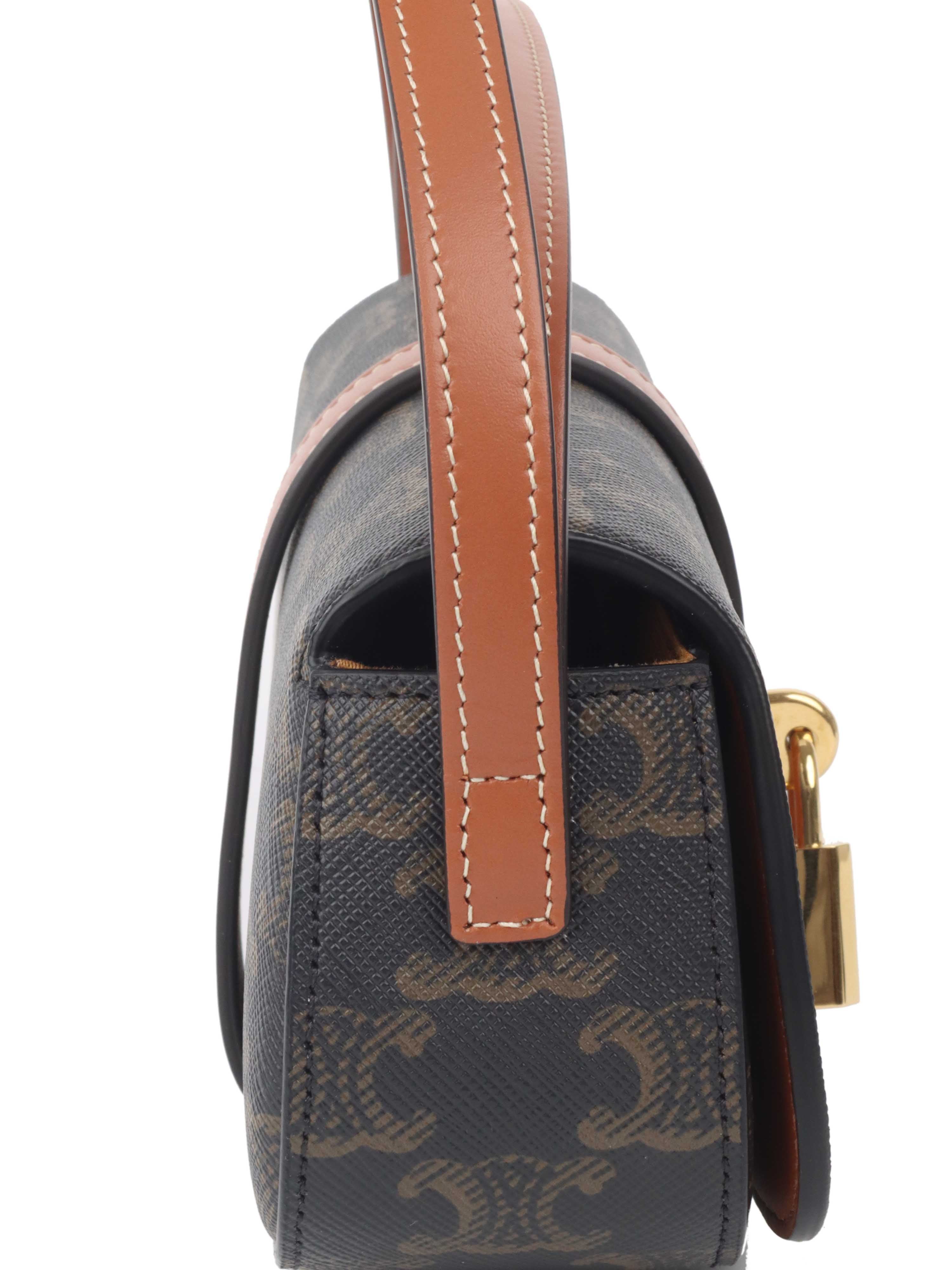 Celine Triomphe Canvas Clutch with Strap - Elegant Crossbody Bag for Women | Perfect for Evening Events, Parties & Date Nights