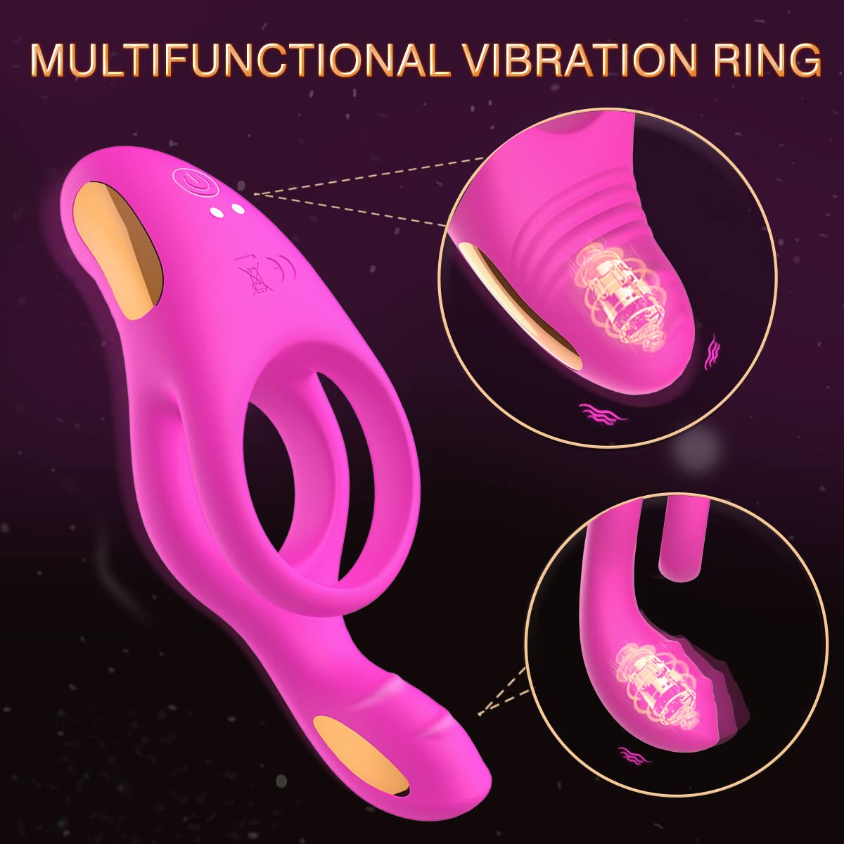 **10-Speed Vibrating Cock Ring with Clitoral Stimulator - Waterproof Medical Silicone Penis Ring for Men & Couples - Purple Adult Sex Toy for Enhanced Pleasure & Intimacy**    *(Perfect for couples foreplay, solo play, and spicing up your bedroom adventures - waterproof for shower & bath use!)*