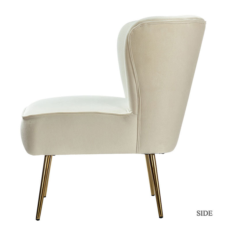 Lola Velvet Side Chair - Modern Upholstered Accent Chair for Living Room, Bedroom & Office - Soft Velvet Fabric with Sturdy Wooden Legs - Perfect for Dining, Lounge & Home Decor