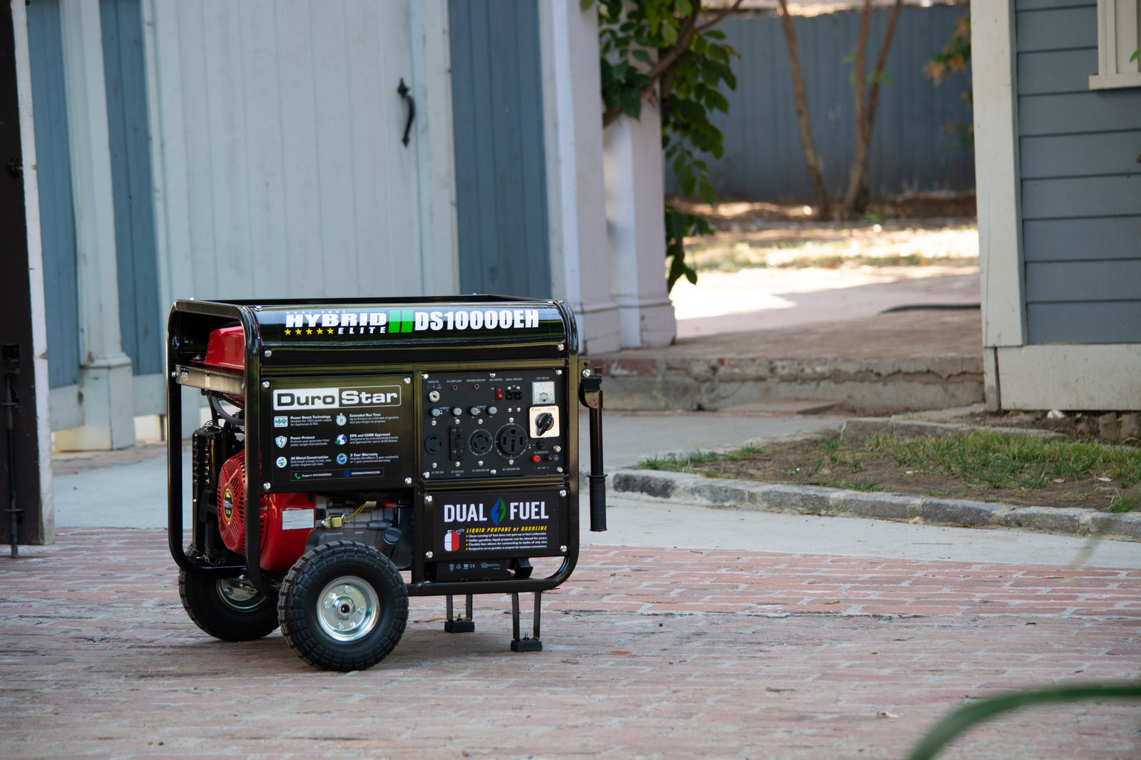10,000 Watt Dual Fuel Portable Generator - Gas & Propane Powered for Home Backup, Camping & Outdoor Use
