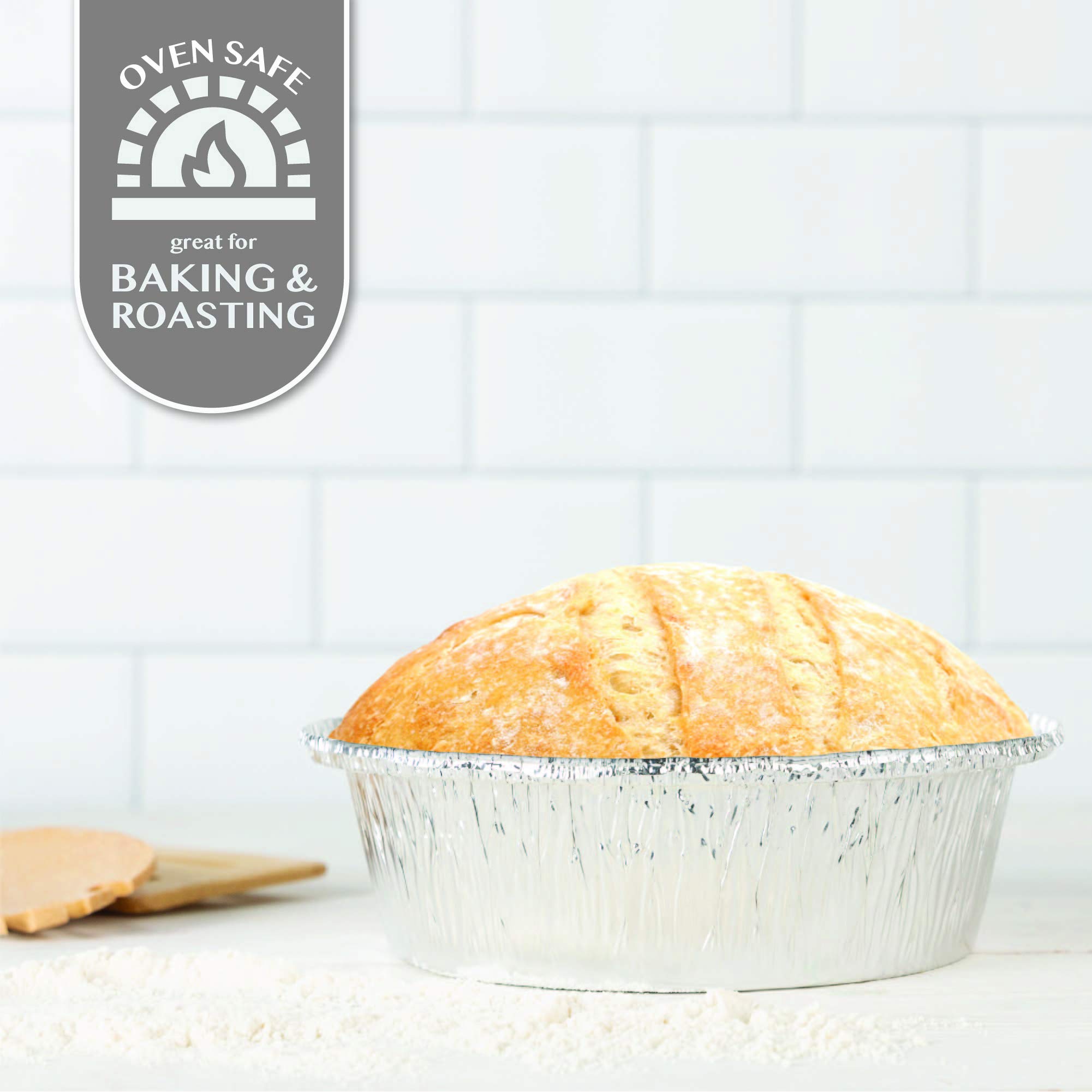 Plasticpro 6-Inch Round Disposable Aluminum Foil Cake Pans - Oven, Freezer Safe Baking Pans for Cakes, Cupcakes, Pies & Desserts - Perfect for Baking, Cooking, Storage & Meal Prep - Pack of 50