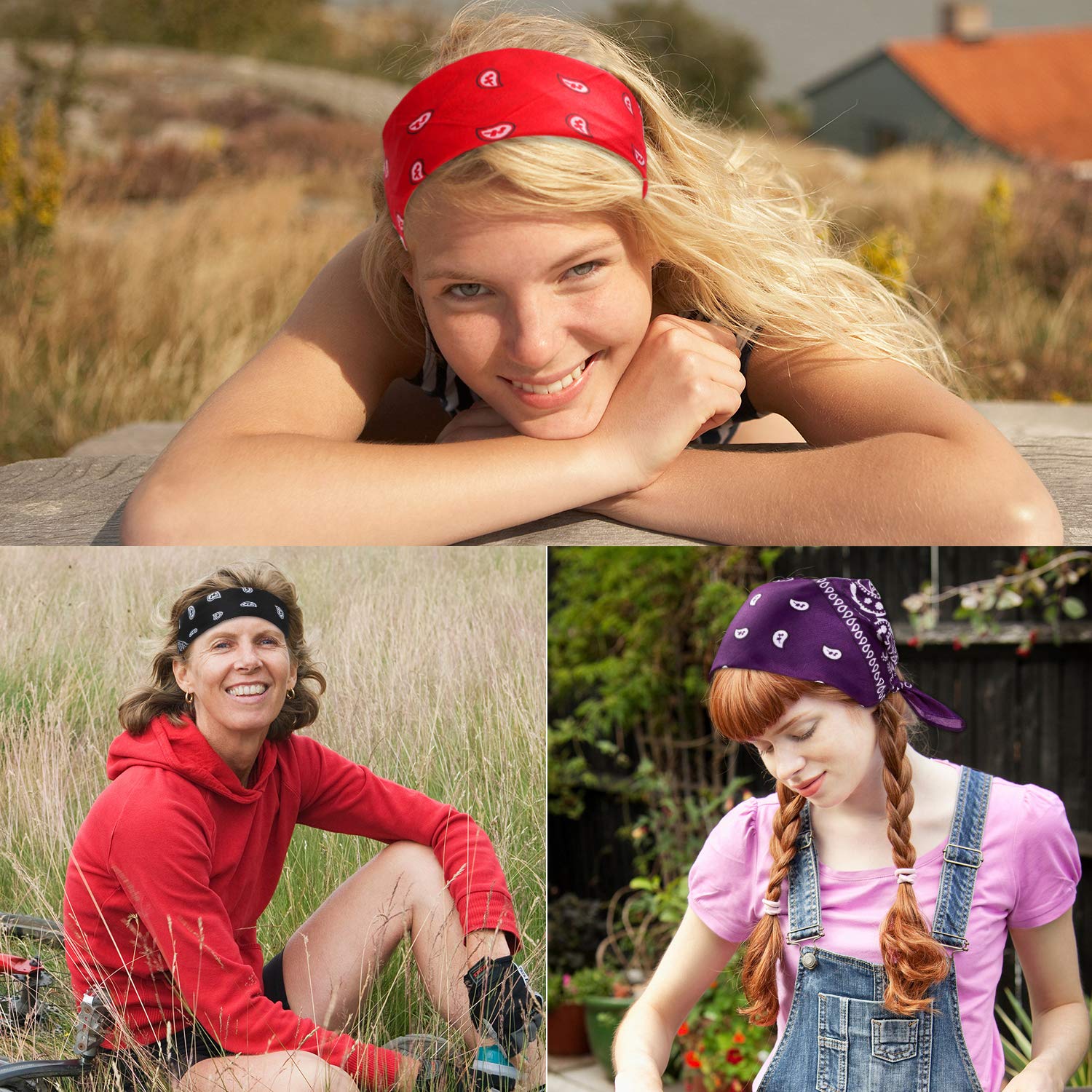 16 Pcs Multi-Purpose Paisley Bandanas - 22x22 Inch Polyester Cowboy Headbands for Men & Women - Perfect for Outdoor Activities, Sports, Fashion Accessories and DIY Crafts
