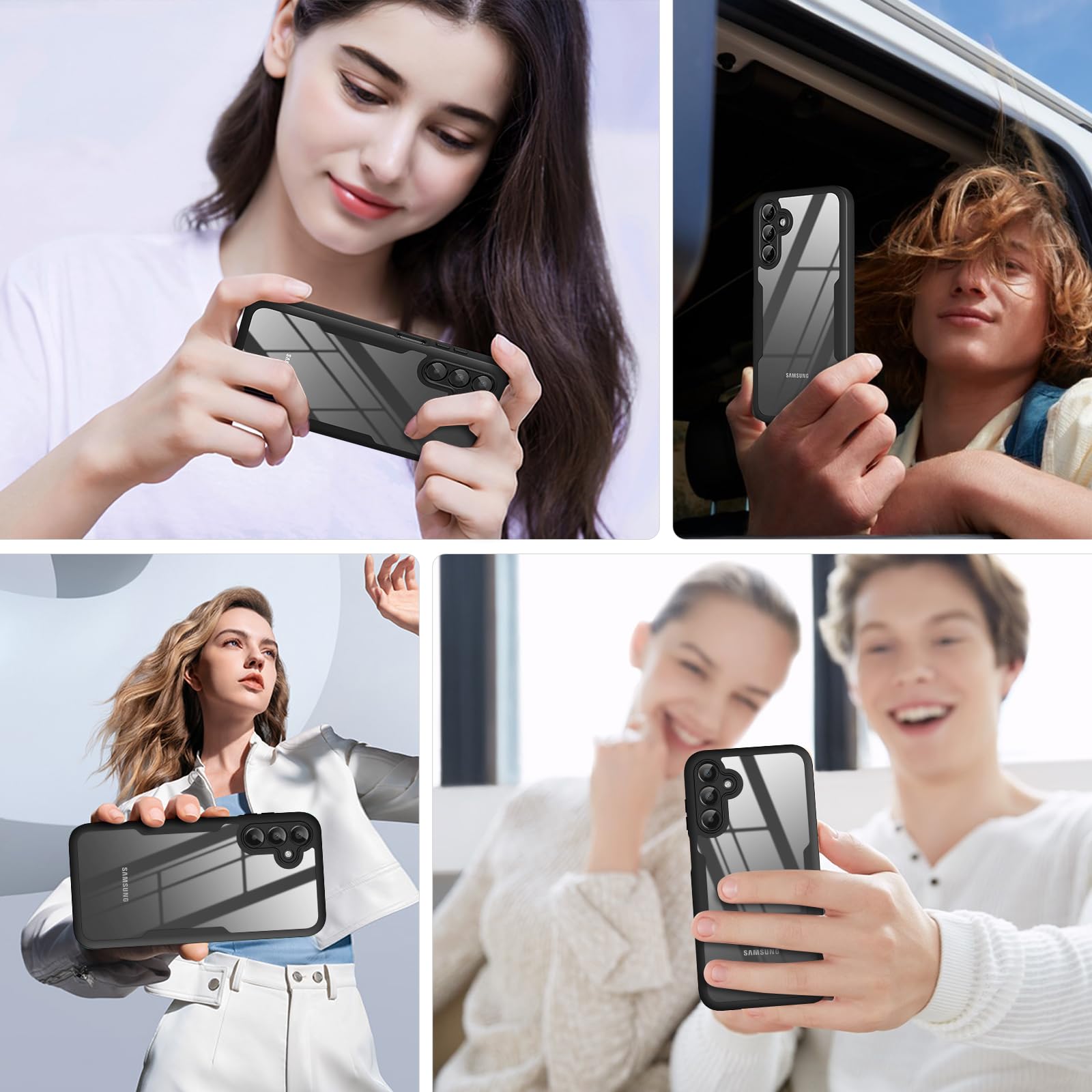 Premium Shockproof Phone Case for Samsung Galaxy A15 5G - Slim 360° Full Body Protection with Built-in Screen Protector | Durable Shell-Membrane Design | Perfect for Outdoor Activities, Travel & Daily Use (Black)