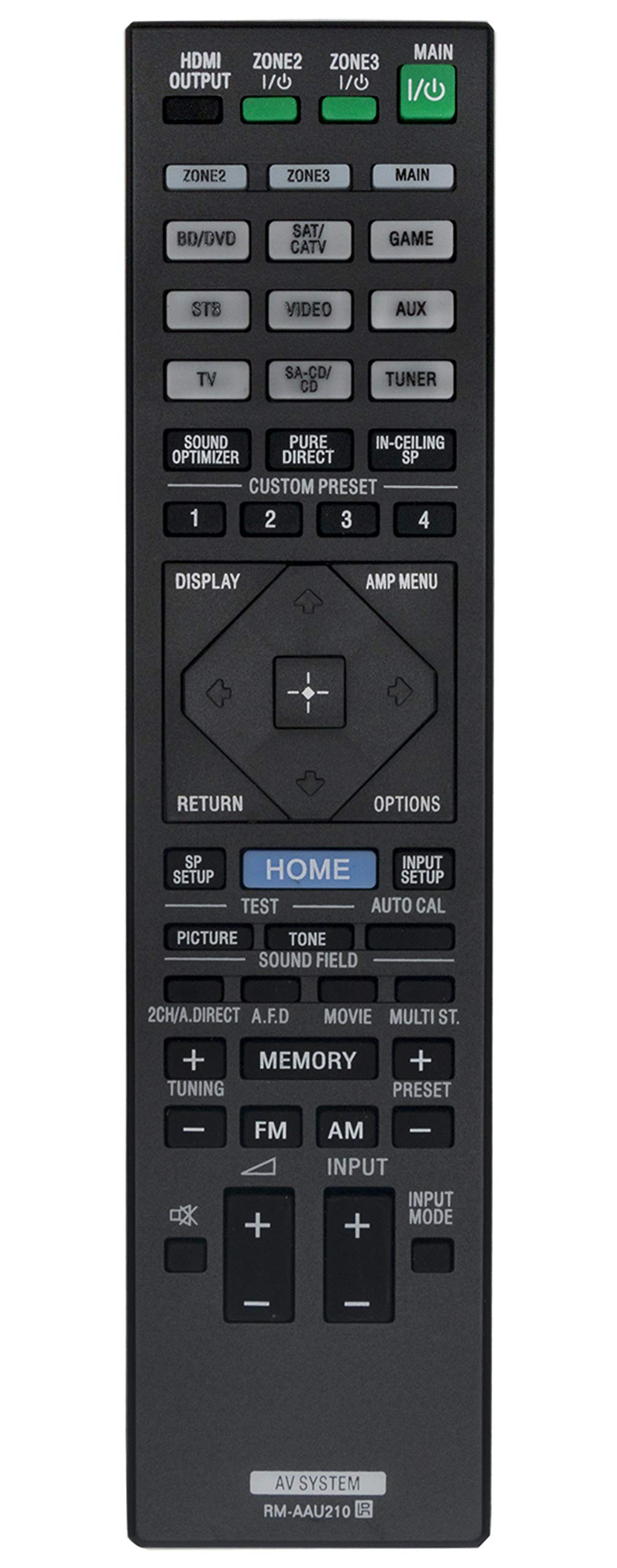 Original Remote Replacement for Sony AV Receiver STR-ZA3000ES STR-ZA2000ES STR-ZA1000ES - Compatible with Home Theater Systems & Entertainment Centers