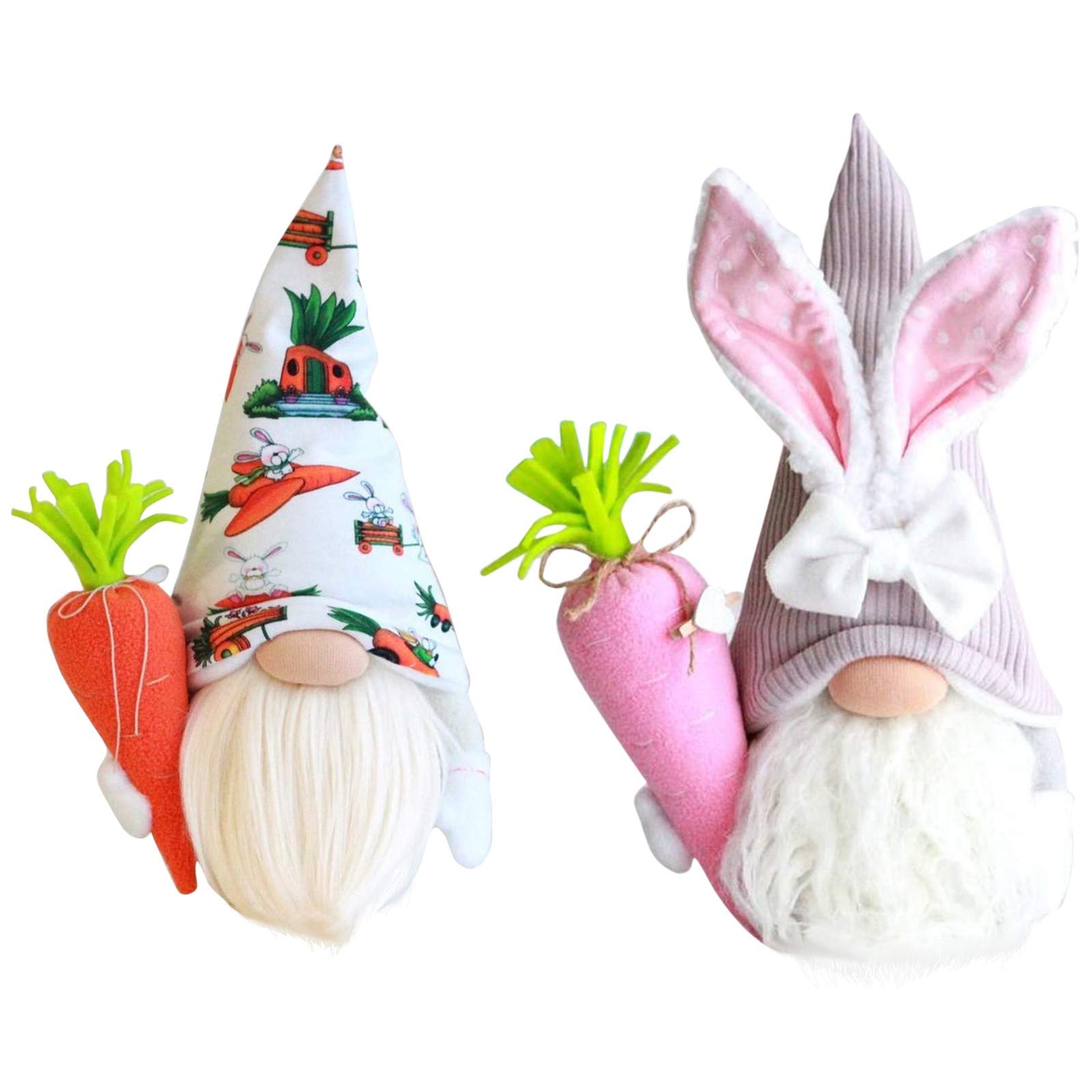 Easter Bunny Gnomes Decor Set of 2 - Faceless Rabbit Doll Ornaments for Easter Home Decor, Kids Room, Garden & Sofa - Perfect Easter Gifts for Children & Holiday Decorations