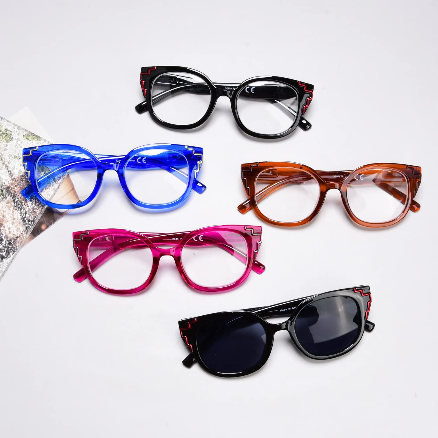 Eyekepper 5-Pack Reading Glasses for Women - Fashionable Readers +1.00 to +3.50 Strength - Lightweight Comfort for Reading, Crafts & Computer Work