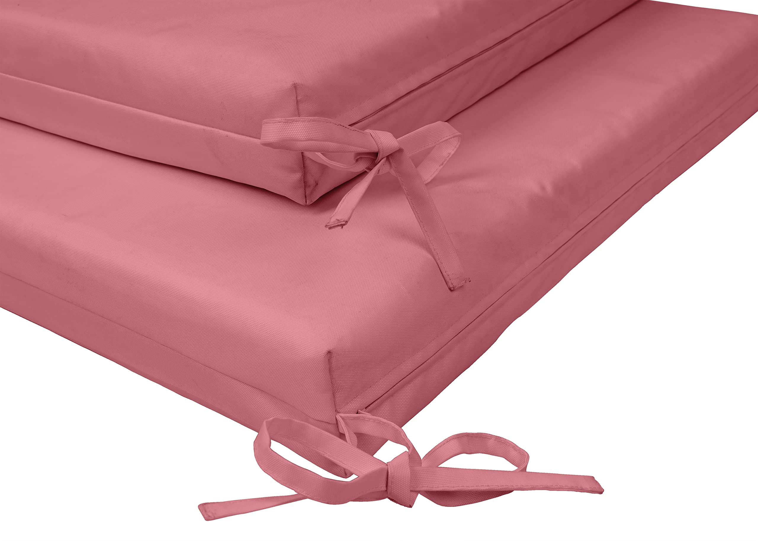 20x20 Inch Square Indoor/Outdoor Chair Cushions with Ties - Waterproof Patio Seat Cushions Set of 2 for Garden Furniture, Deck Chairs & Home Decor (Rose Pink) | Perfect for Outdoor Lounging, Poolside Relaxation & Backyard Gatherings