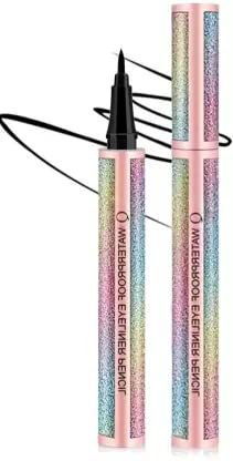 Wiffy Cosmetics Rainbow Golden Eyeliner Pen - Waterproof, Long-Lasting Liquid Eyeliner for Precise Winged Liner & Makeup - Perfect for Party, Wedding & Everyday Glam Looks
