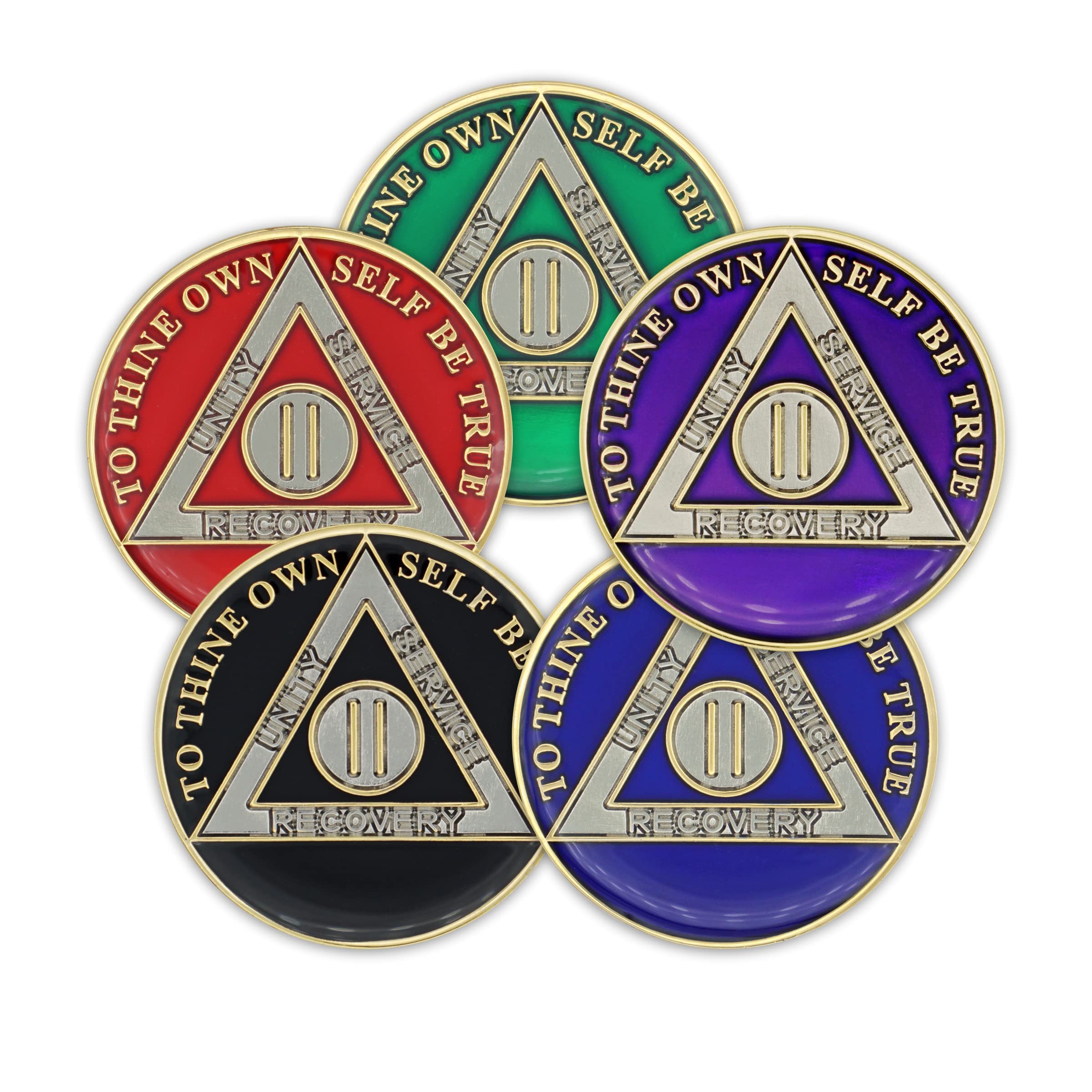 2 Year Sobriety Coin - Purple Triplate AA Chip for Recovery Anniversary | Celebrate Sobriety Milestones, AA Meetings & 12-Step Programs | Motivational Gift for Addiction Recovery
