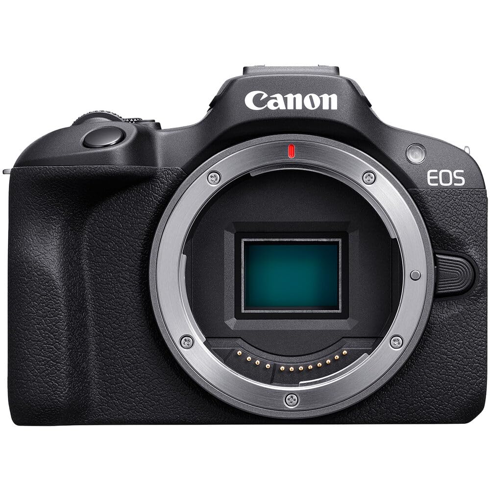 Canon EOS R100 Mirrorless Digital Camera Kit - 24.1MP, 4K Video, RF Mount (Renewed) with Camera Bag, 64GB SD Card, Extra Battery, Charger, Tripod & Cleaning Kit - Perfect for Travel, Vlogging & Photography Enthusiasts