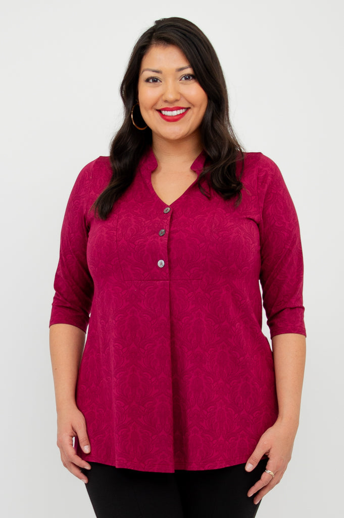 Edwina Women's Empire Waist Bamboo V-Neck Top - Soft & Breathable Casual Blouse for Summer, Work, and Everyday Wear
