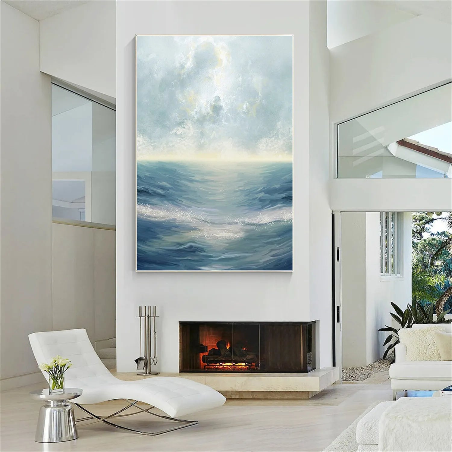 Ocean And Sky Painting #OS 207 - Stunning Seascape Wall Art for Home & Office Decor | Perfect for Living Room, Bedroom or Coastal Themed Spaces