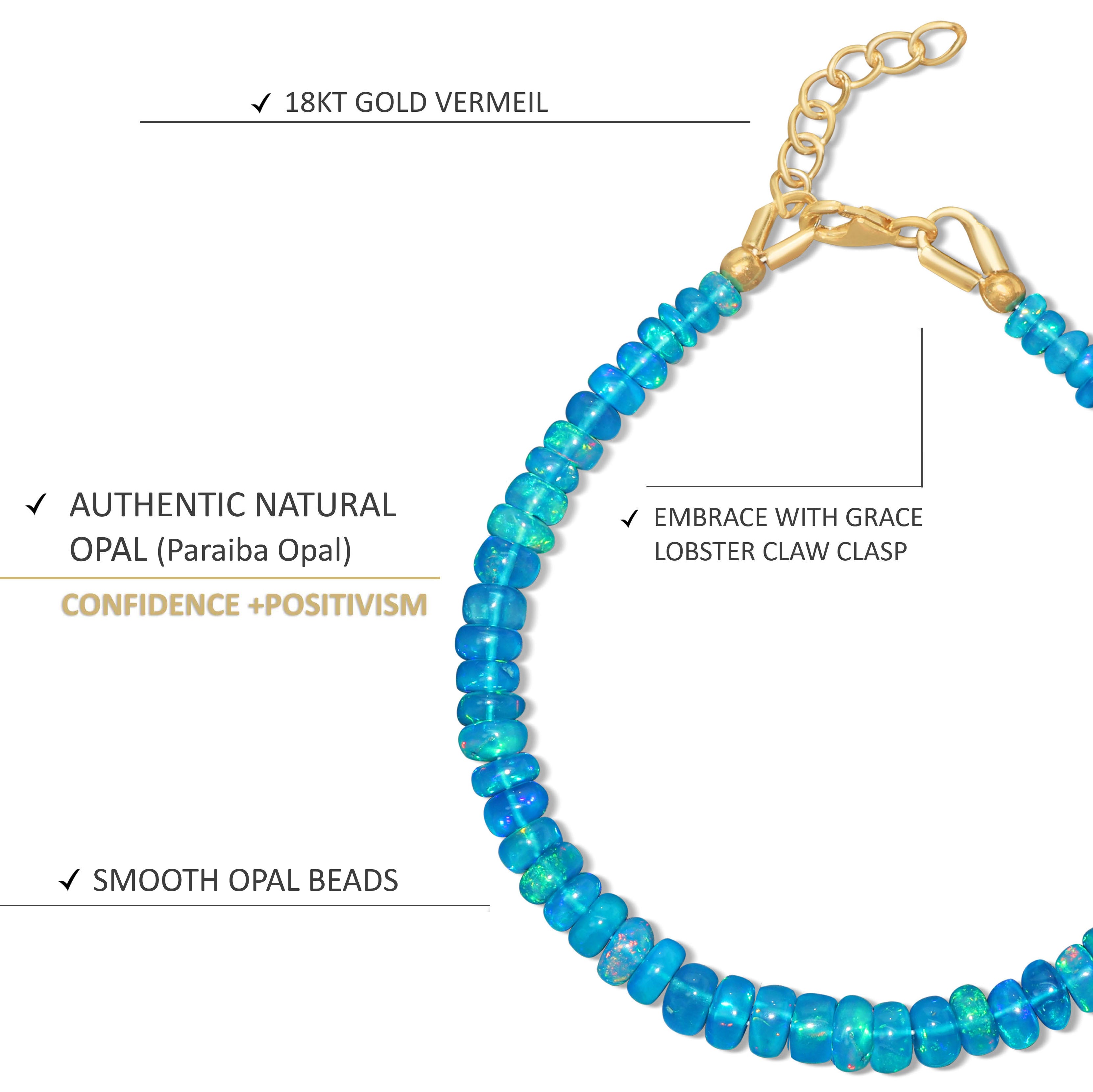 Handmade Beaded Paraiba Opal Bracelet for Women - Natural Gemstone Jewelry Gift for Birthday, Anniversary & Special Occasions | Boho Chic Style for Everyday Wear & Party Accessories