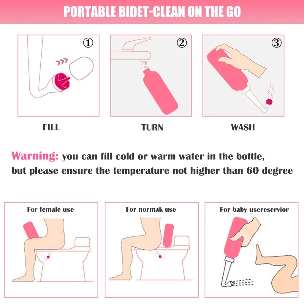 Darkstick Retractable Handheld Bidet - Portable, Anti-Slip Design with Angled Nozzle Spray - Includes Travel Bag (Multiple Colors) - Perfect for Travel, Camping & Home Use