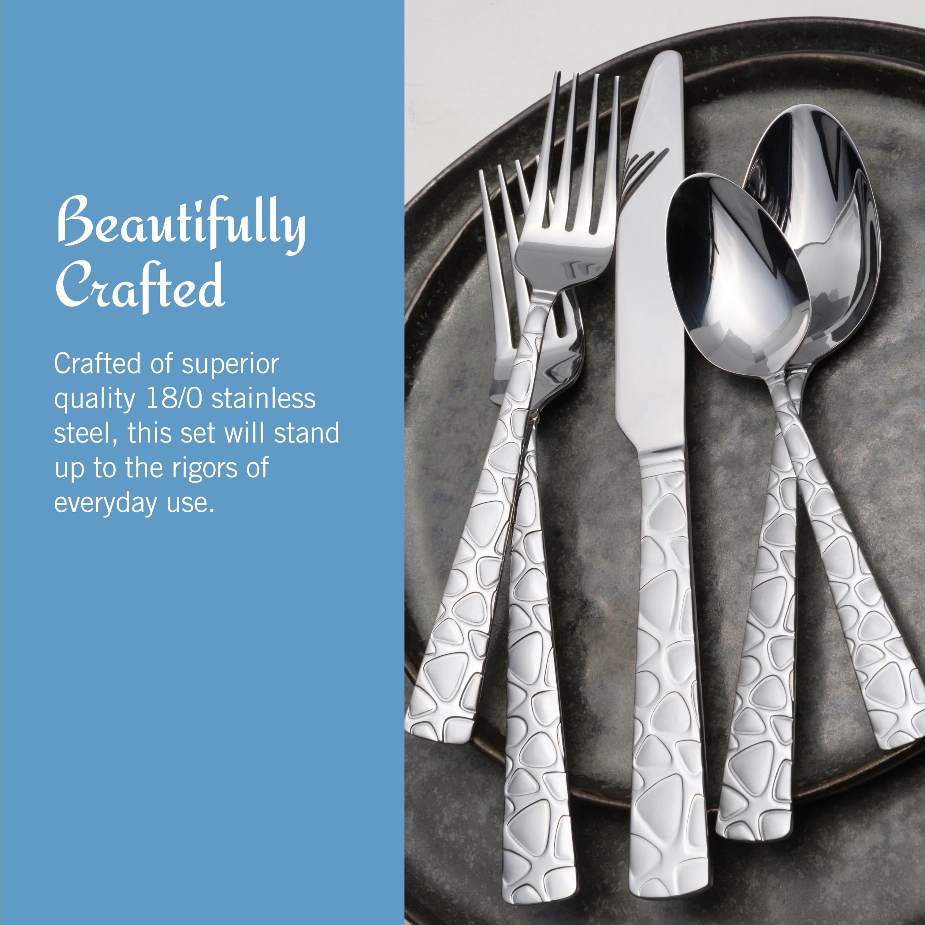 Premium Tilly 20-Piece Stainless Steel Flatware Set - Service for 4 - Elegant Silverware for Dining, Kitchen & Entertaining - Dishwasher Safe Cutlery Set for Everyday Use & Special Occasions