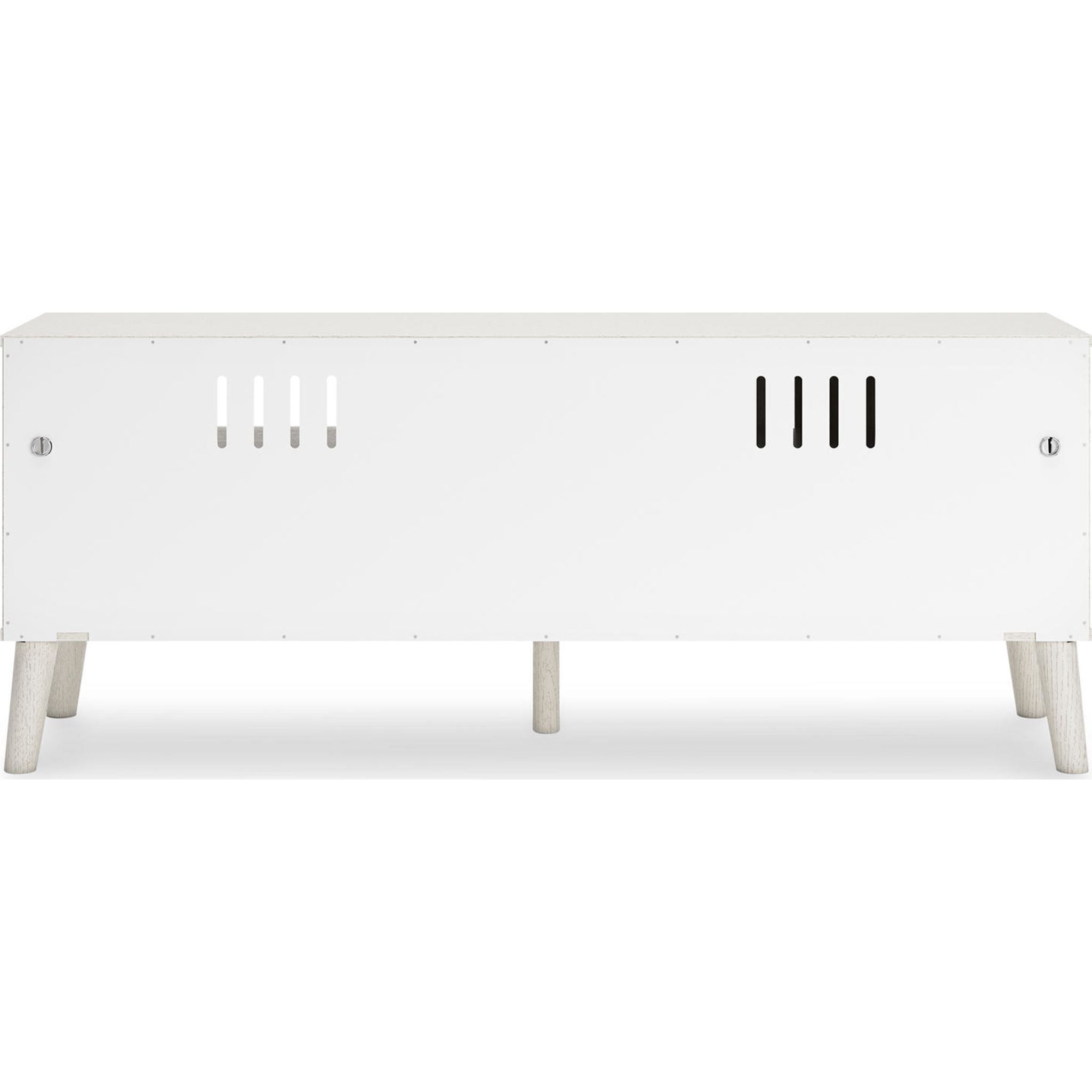 Aprilyn Modern TV Stand for Living Room - White, Sturdy Wooden Entertainment Center with Storage Shelves for Flat Screen TVs up to 65