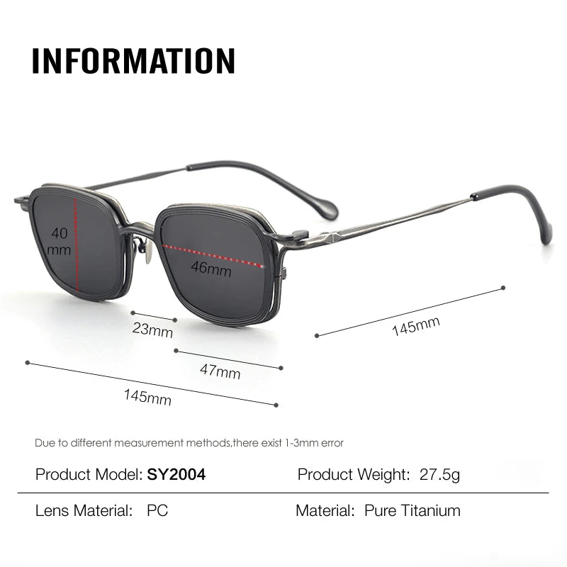 Aror Women's Full Rim Square Alloy Eyeglasses with Clip-On Sunglasses - Stylish Reading Glasses for Work, Driving & Outdoor Activities (Model 942004)