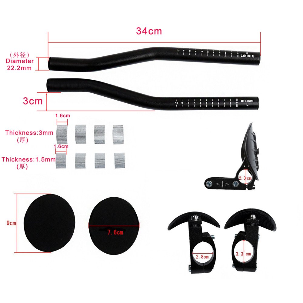 UPANBIKE 31.8mm Bike Rest Handlebar TT Aero Bar - Lightweight Triathlon & Road Bike Handlebar for Cycling, Mountain Bikes - Perfect for Racing, Training & Long Distance Rides