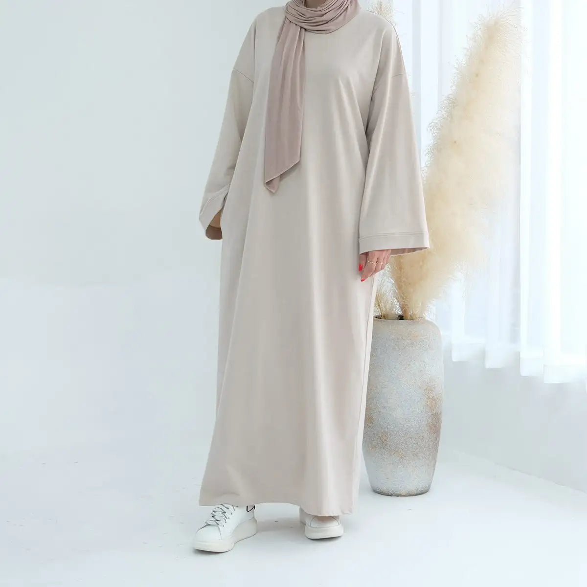 Elegant Solid Color Plain Abaya Dress for Women - Modest Muslim Prayer Dress - Perfect for Daily Wear, Prayer & Special Occasions