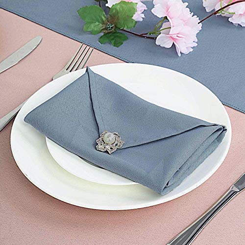 25-Pack 17-Inch Dusty Blue Polyester Luncheon Napkins for Wedding, Party, Reception - Elegant Disposable Tableware for Restaurants, Home & Special Events