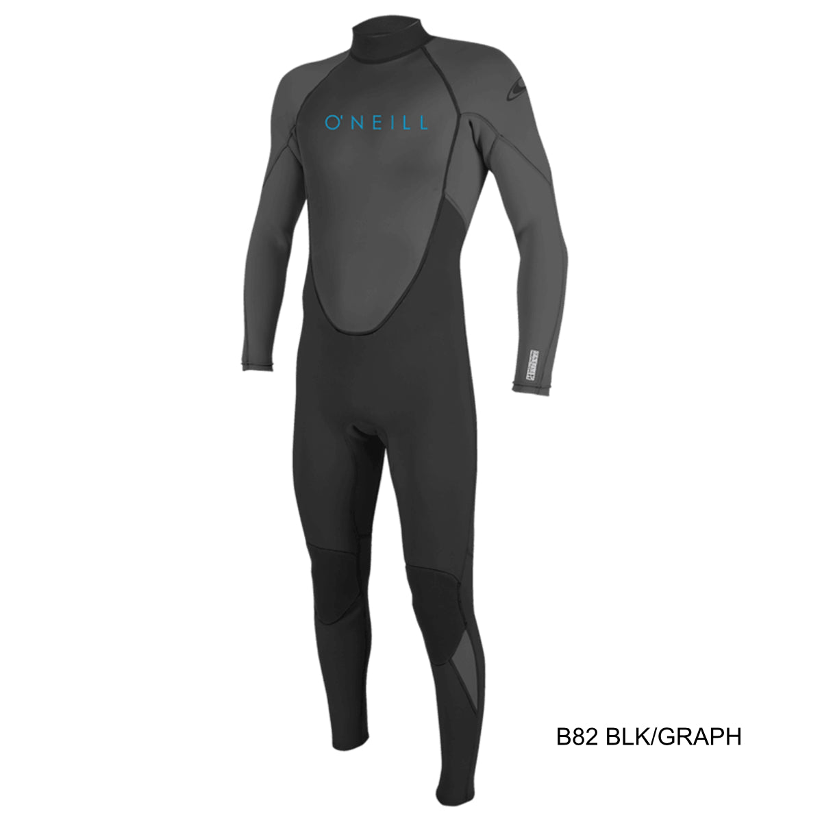 O'Neill REACTOR 2 Youth 3/2 Back Zip Wetsuit - Full Black/Graphic Print for Surfing, Diving & Water Sports