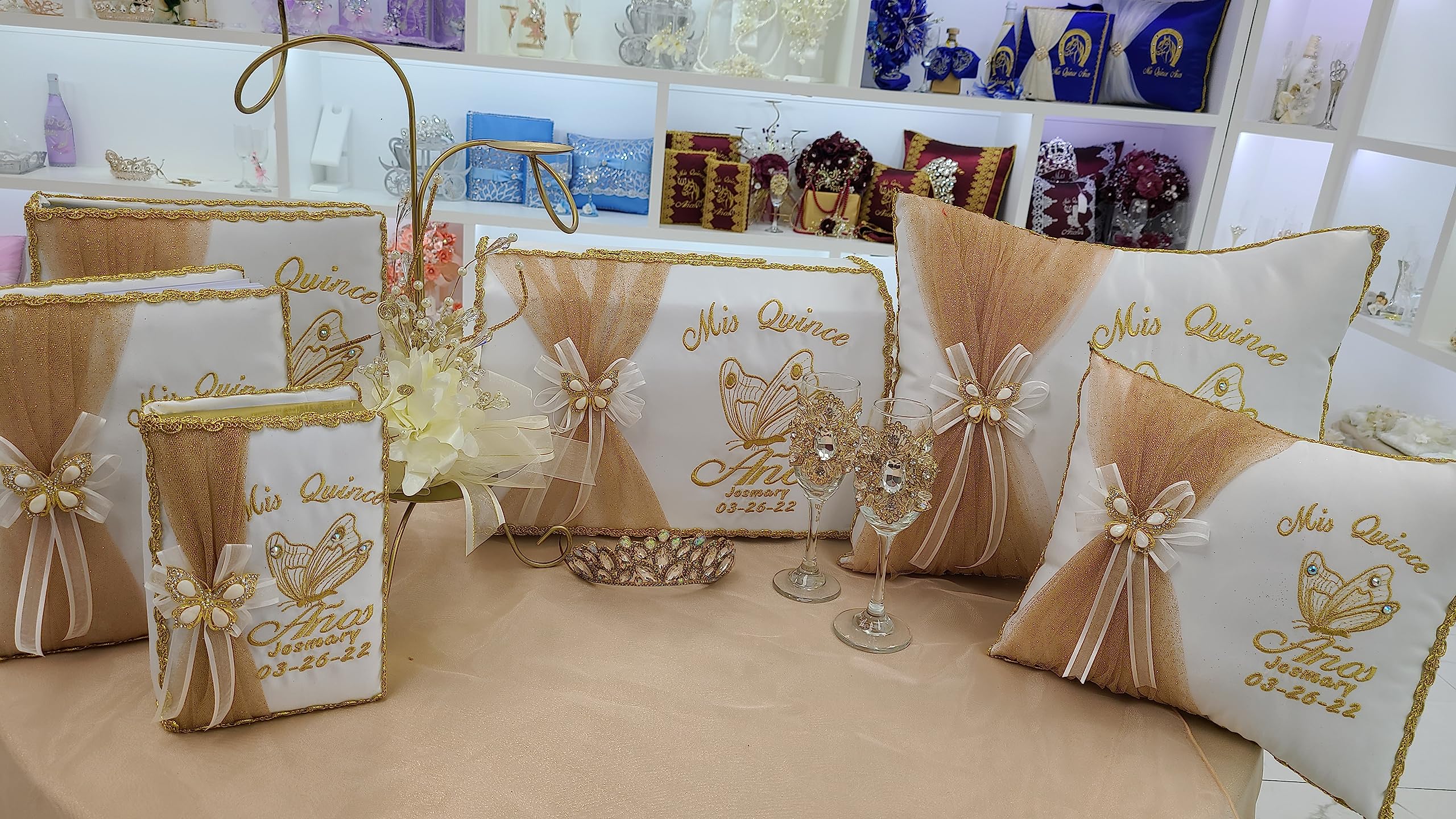 Quinceañera Sweet 16 Accessories Set - Butterfly Theme Quinceanera Decorations & Gifts (Full Mariposa Collection) | Perfect for Quinceañera Parties, Sweet Sixteen Celebrations & Special Birthday Events
