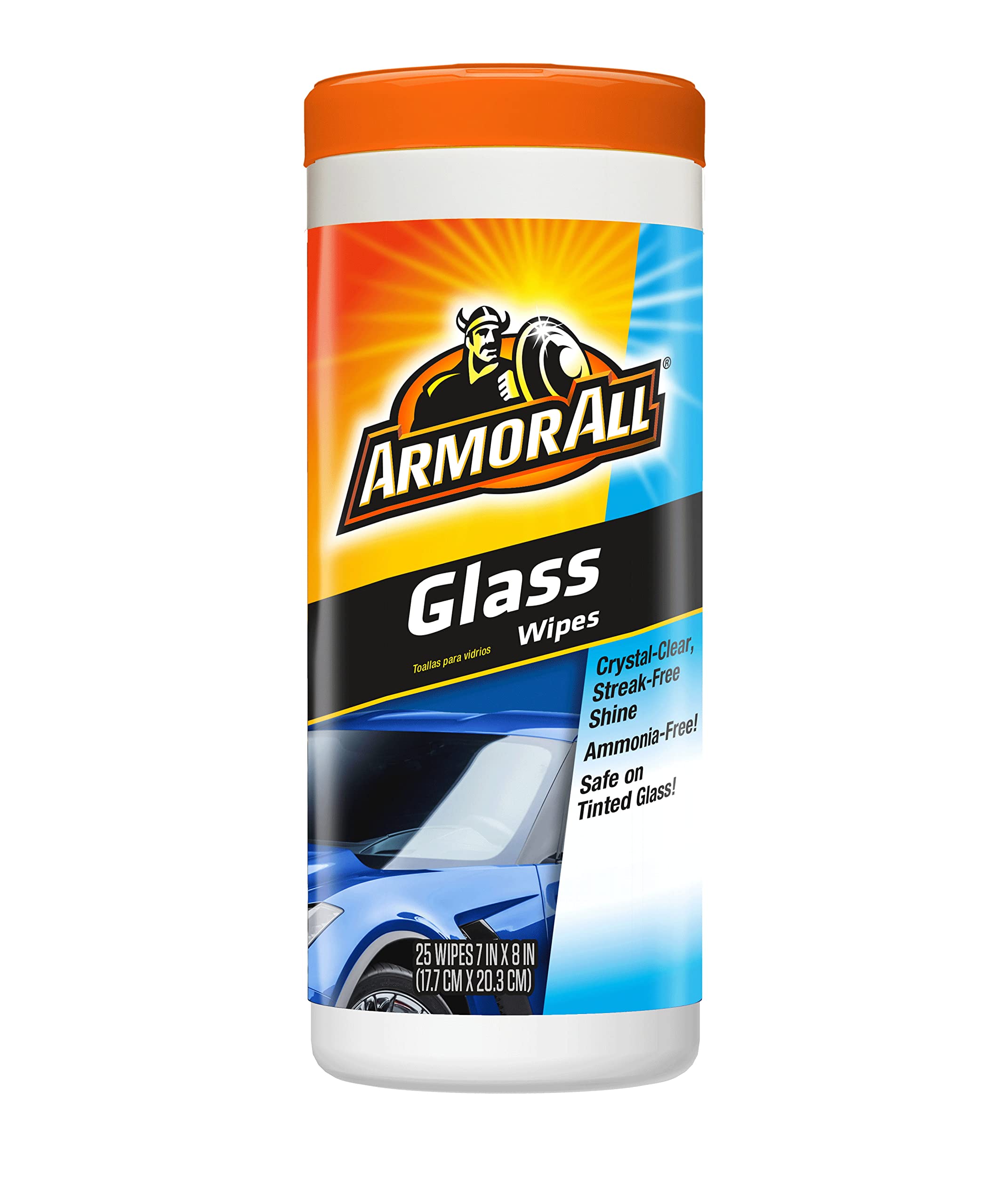 Armor All 10865 Glass Cleaning Wipes - 25 Count, 6.5