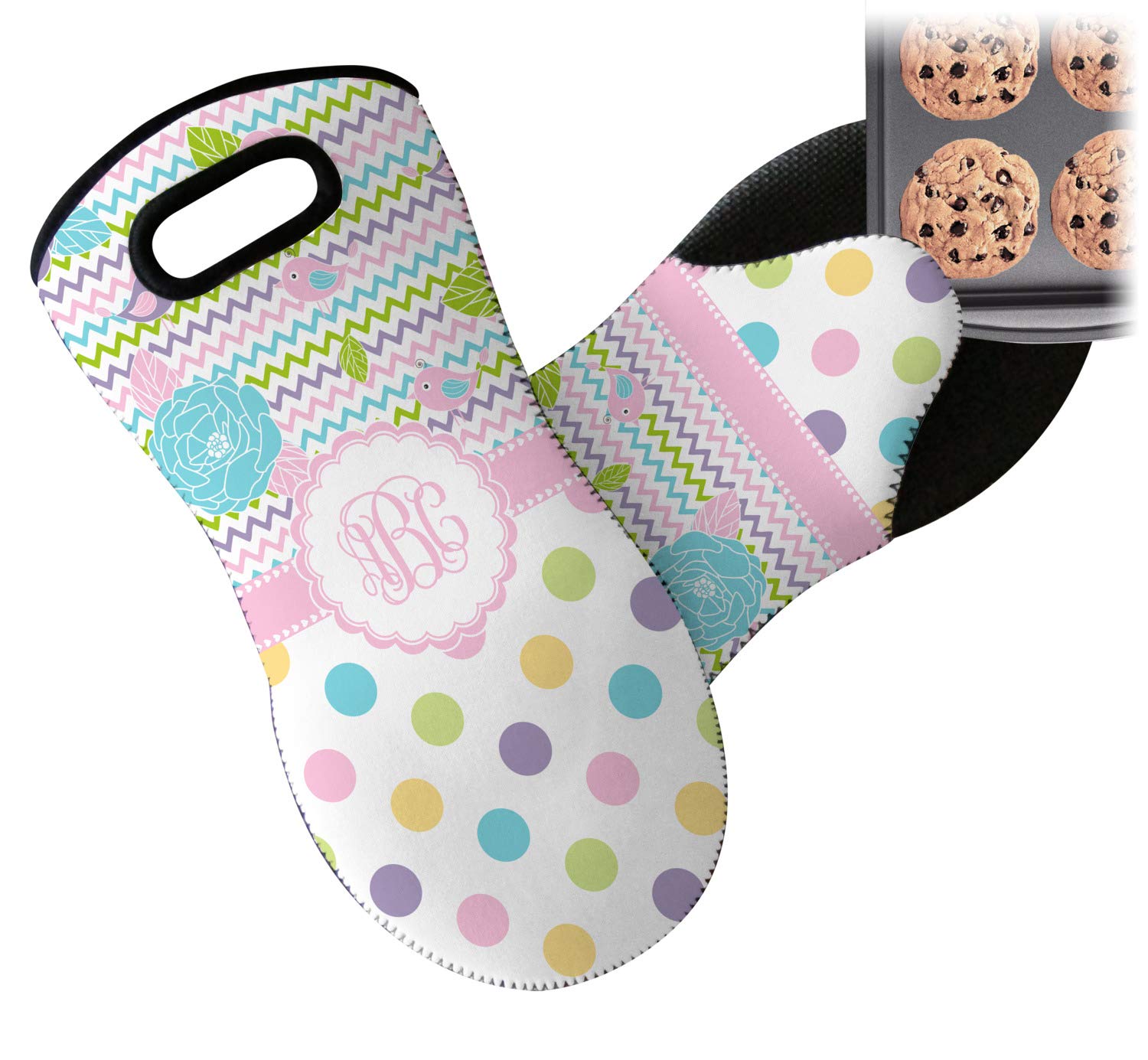 Custom Monogrammed Neoprene Oven Mitt for Women - Heat Resistant Kitchen Glove for Baking, Cooking & Grilling - Perfect Gift for Her