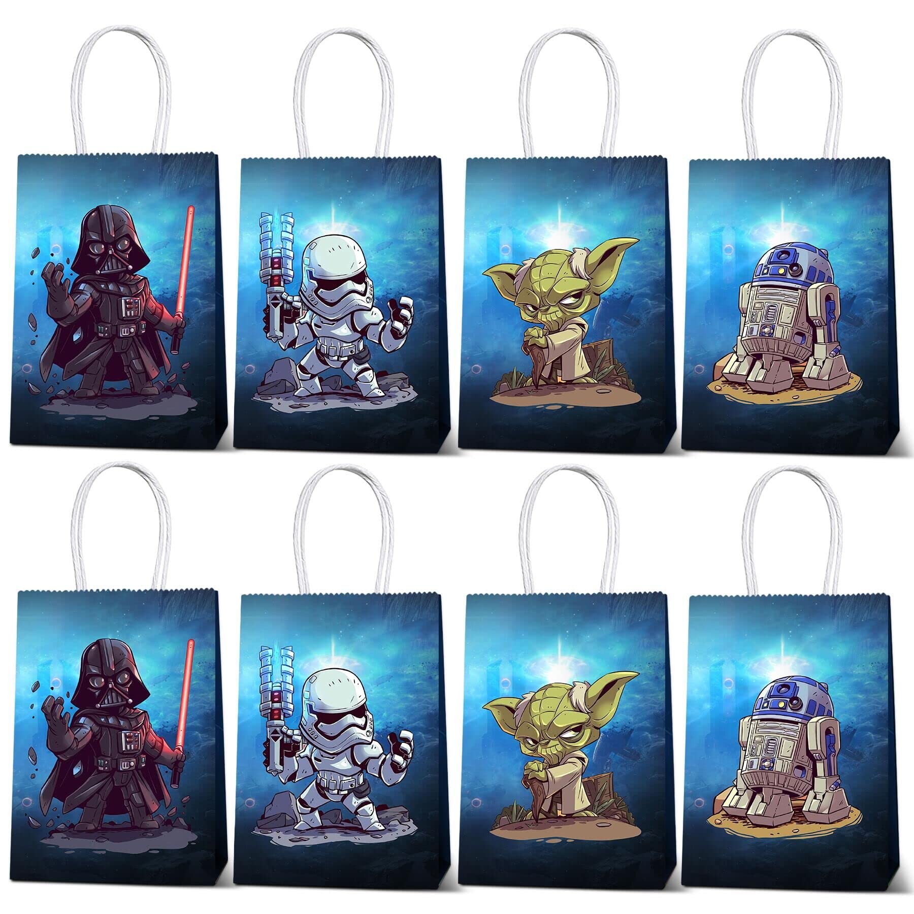 16-Piece Mandalorian Yoda Themed Birthday Party Decorations Set - Includes Gift Bags & Party Supplies for Star Wars Fans | Perfect for Kids Birthday Parties, Baby Showers & Themed Events
