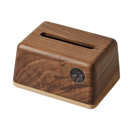 Premium Walnut Tissue Box - Elegant Rectangular Desktop Paper Holder for Home, Living Room, Office & Bedroom | Durable Toilet Paper Dispenser & Dining Room Storage Case (Brown) - Perfect for Home Decor & Practical Organization