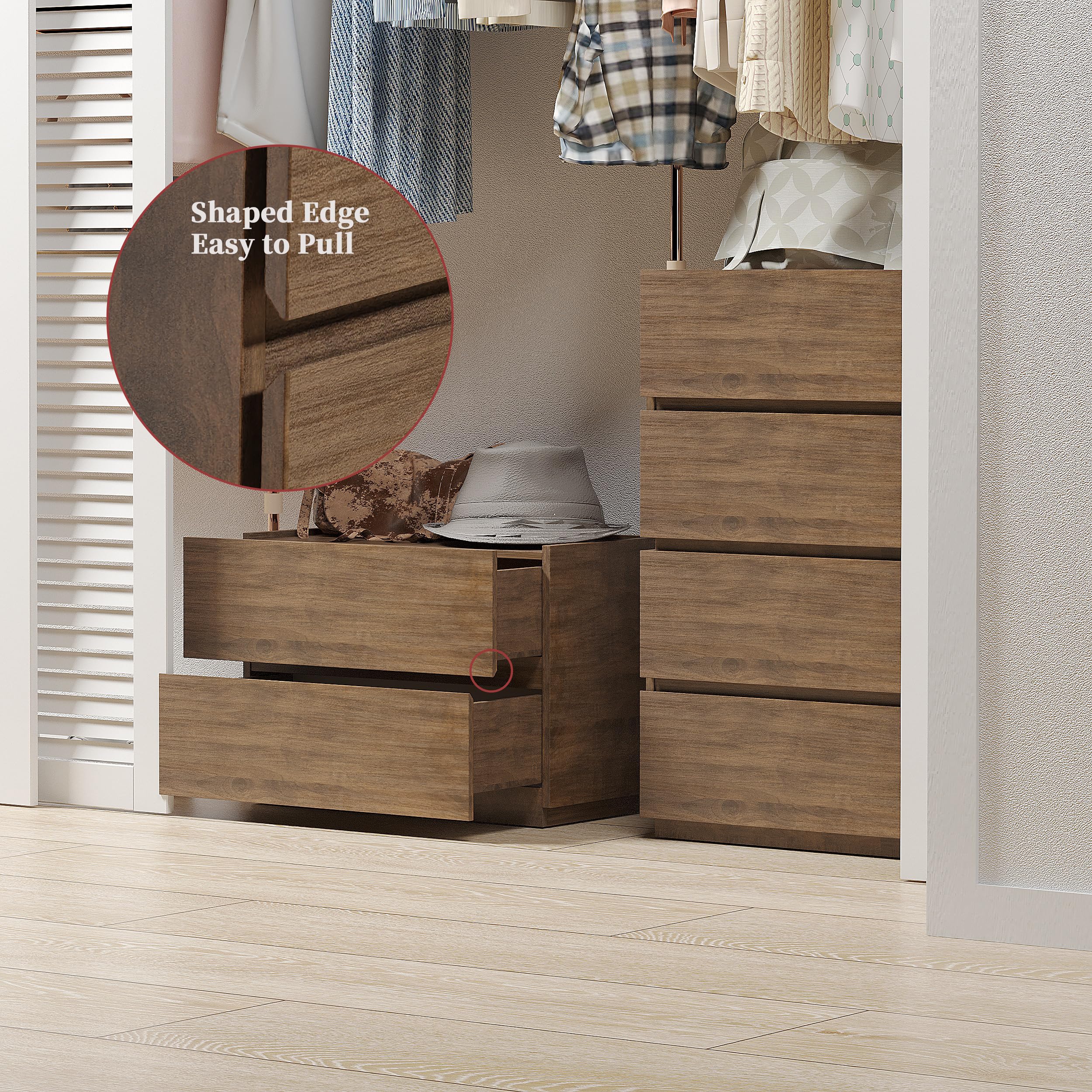 Wooden Stackable 2-Drawer Dresser Organizer - 23.6