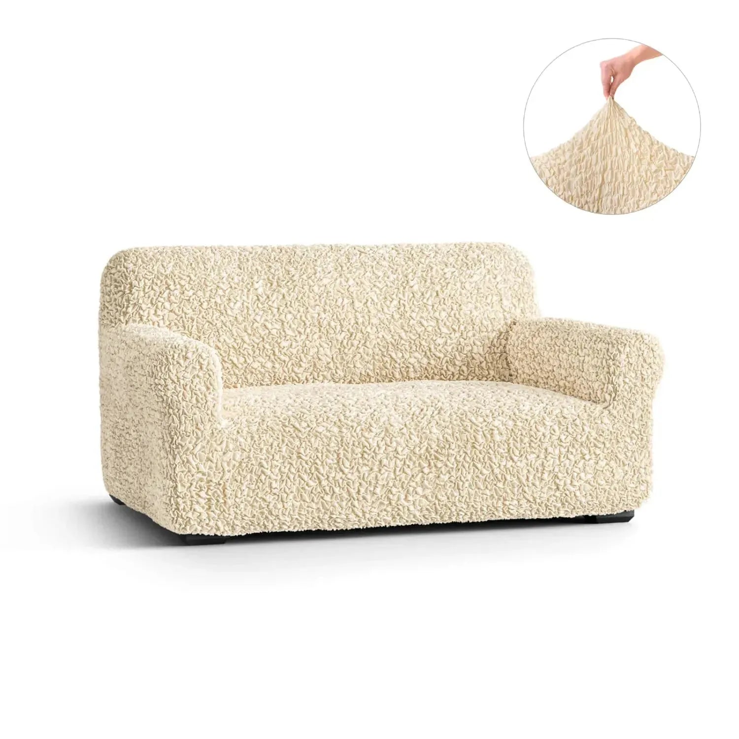 2 Seater Loveseat Slipcover - Fuco Premium Cotton Collection | Perfect for Living Room, Bedroom & Home Decor